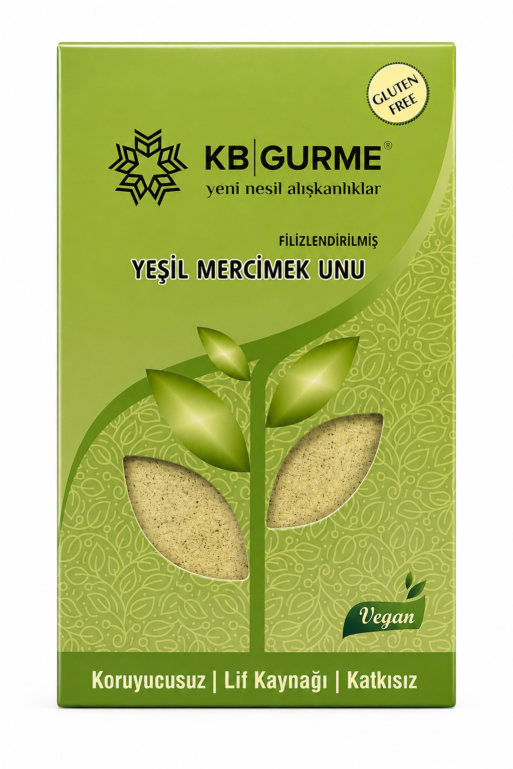 Glutensiz & Vegan Filizlendirilmiş Yeşil Mercimek Unu 500 gr KB GURME