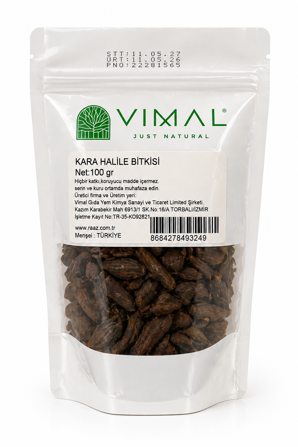 Kara Halile 100 gr -Siyah Cevher- Terminalia Chebula -Kurutulmuş Karahalile Bitkisi