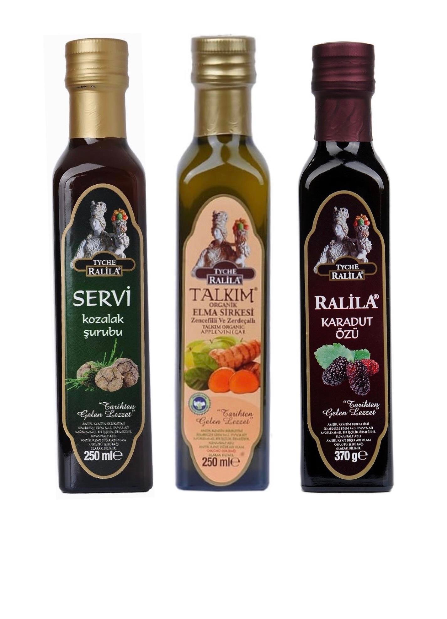 Ralila Karadut Özü Zencefil Zerdeçal Atom Kozalak Şurubu 3''lü Set