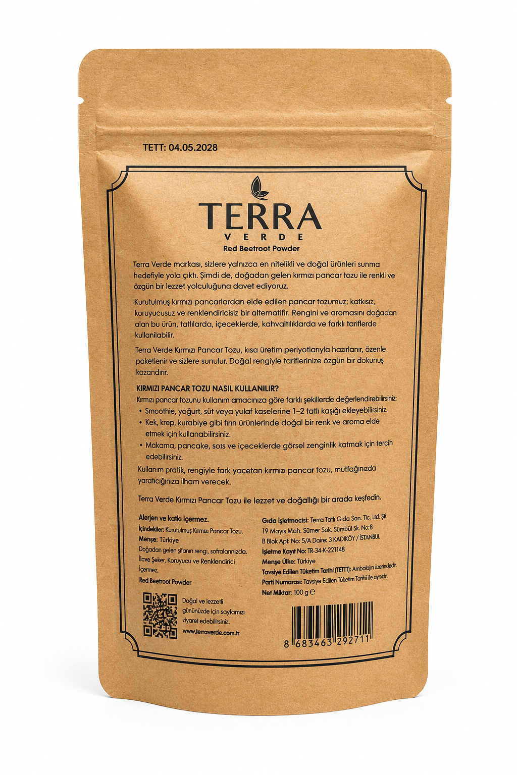 Kırmızı Pancar Tozu 100gr Terra Verde