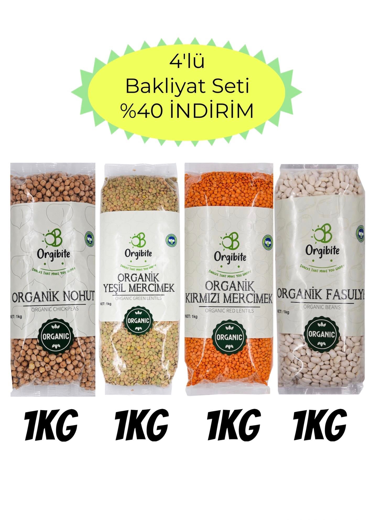 Organik Bakliyat Seti 4X1000gr Orgibite