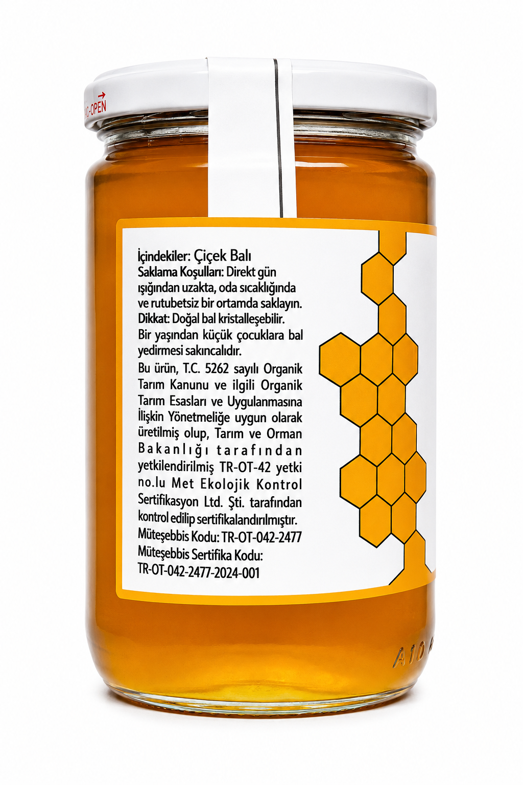 Organik Çiçek Balı Ham Bal 850gr Kaz Dağları