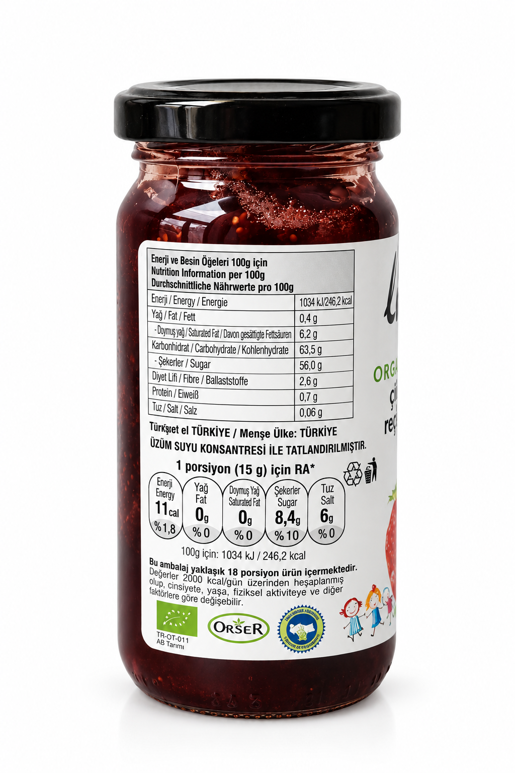 Organik Çilek Reçeli 280 gr Lütfiye
