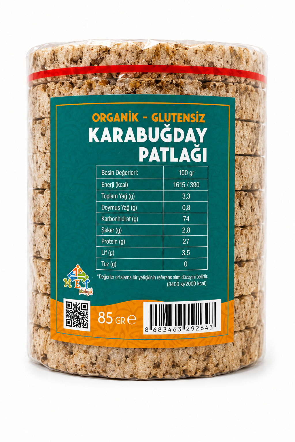 Organik Glutensiz Karabuğday Patlağı 85gr Terra Verde
