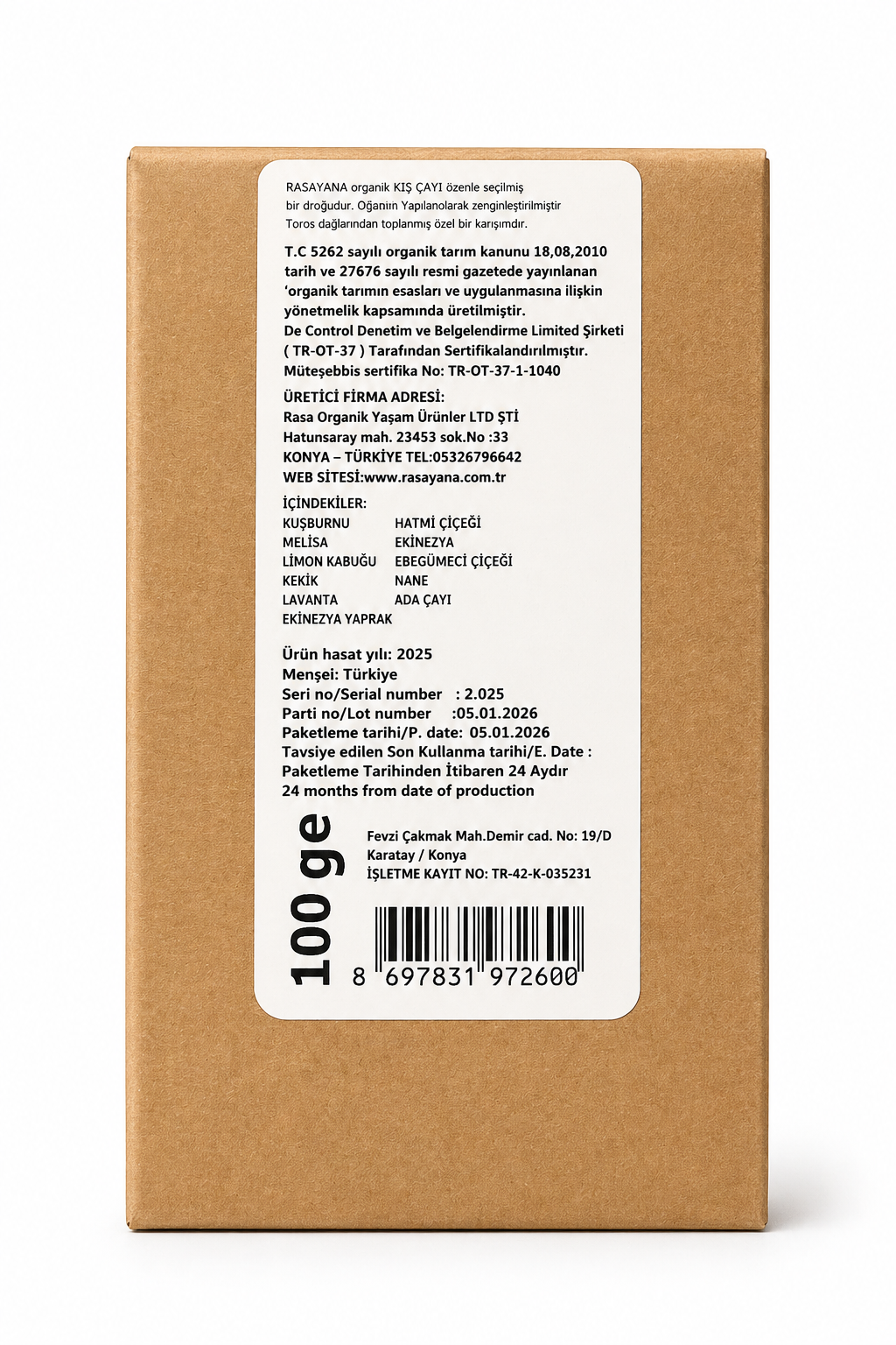 Organik Kış Çayı 100gr Rasayana