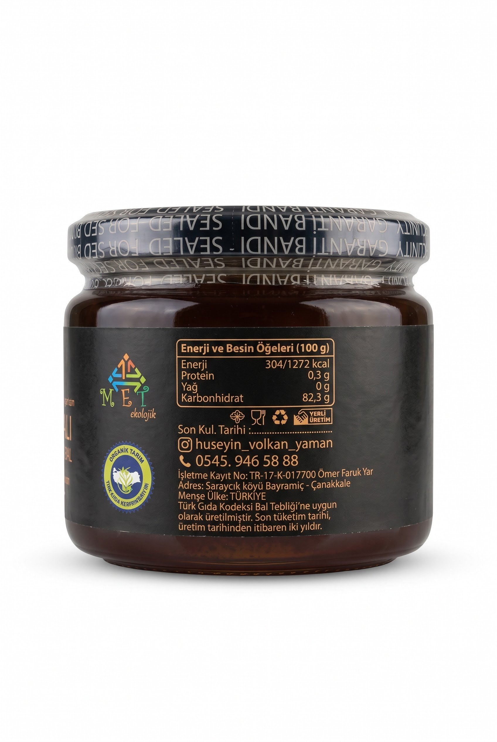 Organik Meşe Balı 425gr Kaz Dağları