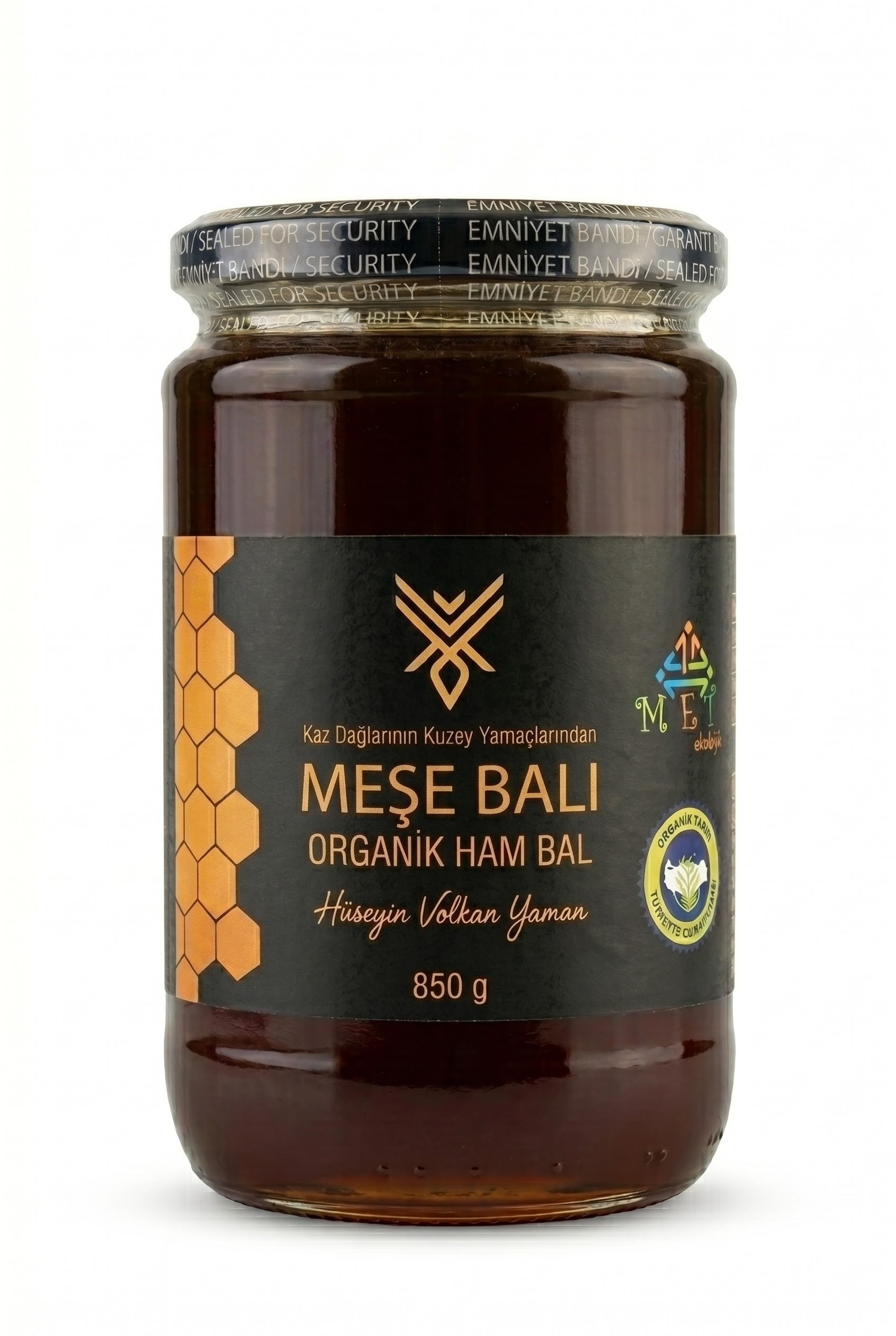 Organik Meşe Balı 850gr Kaz Dağları