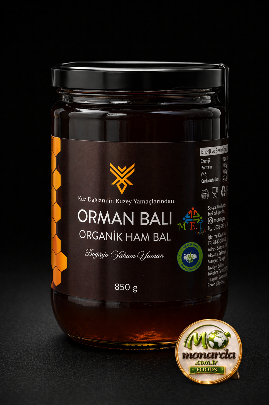 Organik Orman Ham Bal 850gr Kaz Dağları