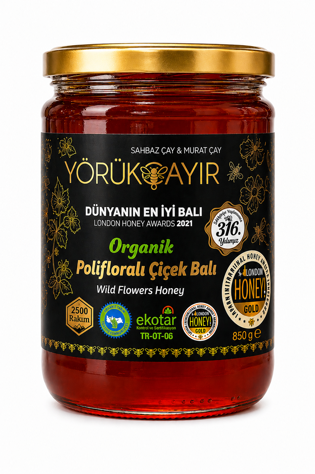 Organik Polifloralı Bal 850gr Yörükçayır