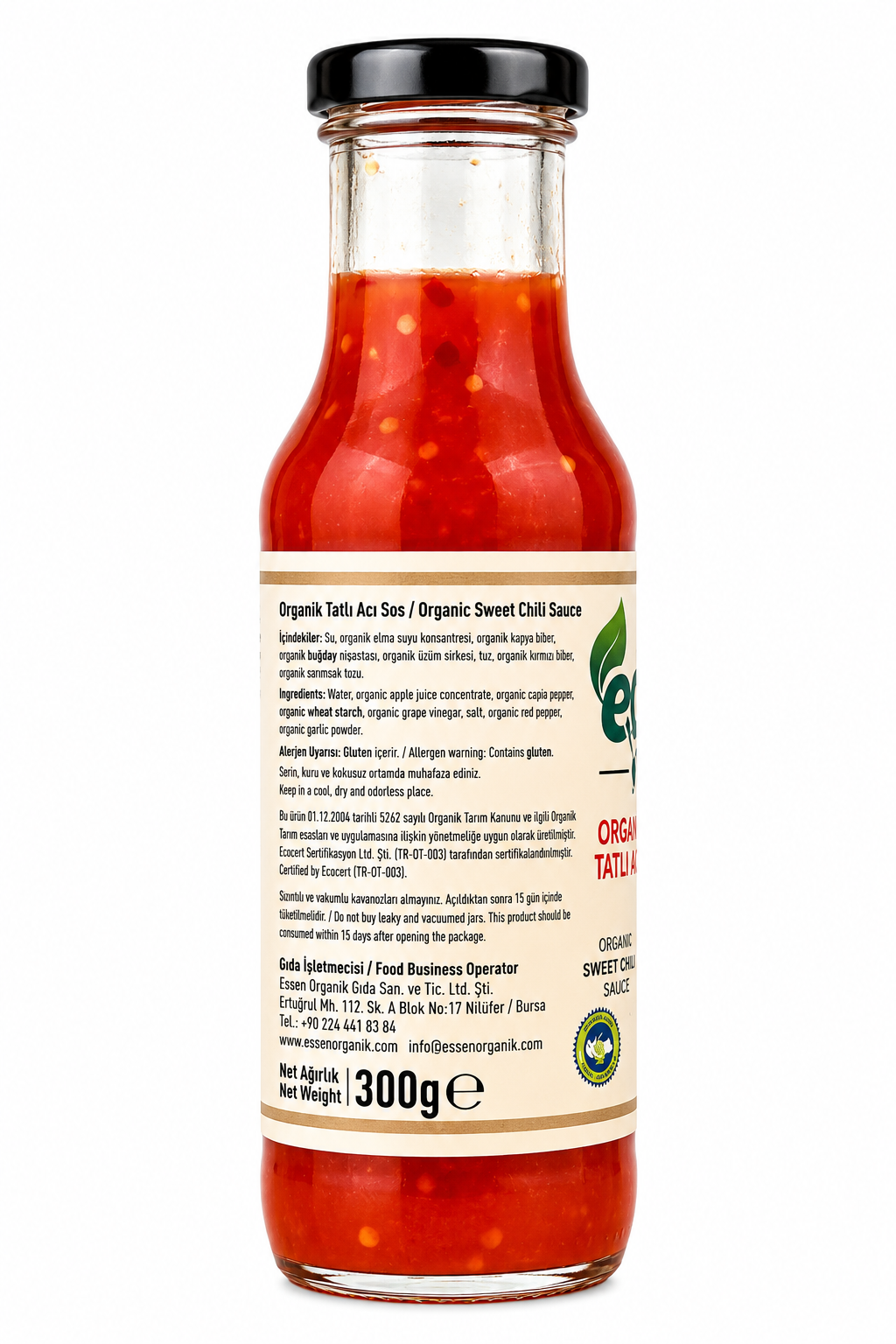 Organik Tatlı Acı Sos ( Sweet Chili Sos) 290gr Essen