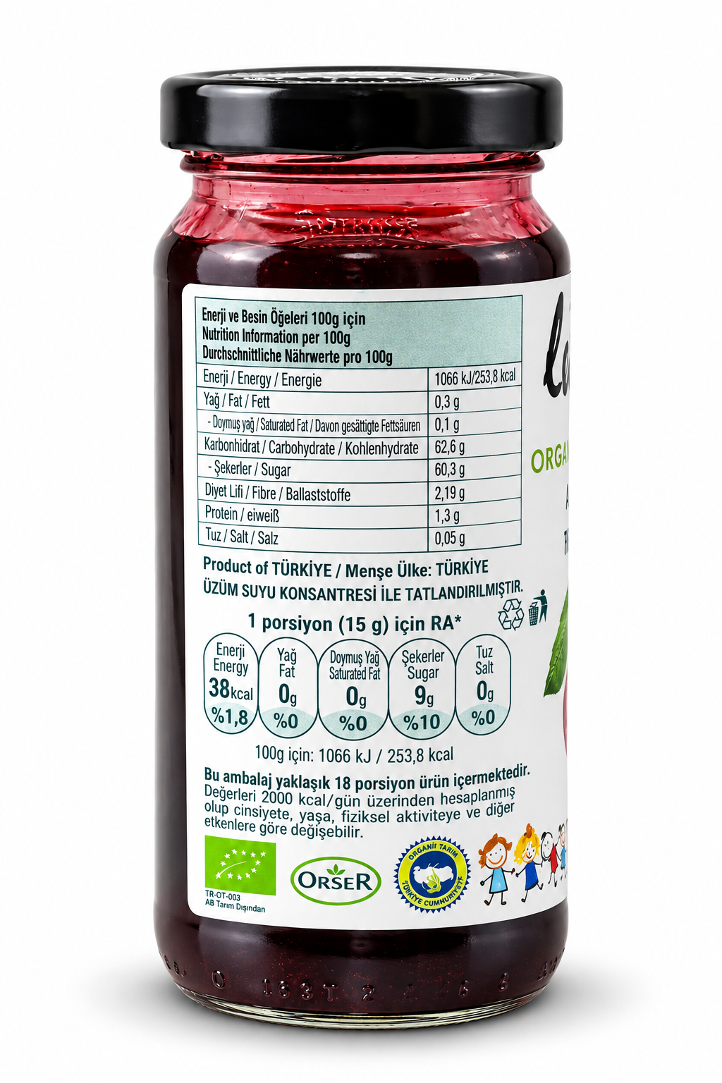 Organik Vişne Reçeli 280 gr Lütfiye