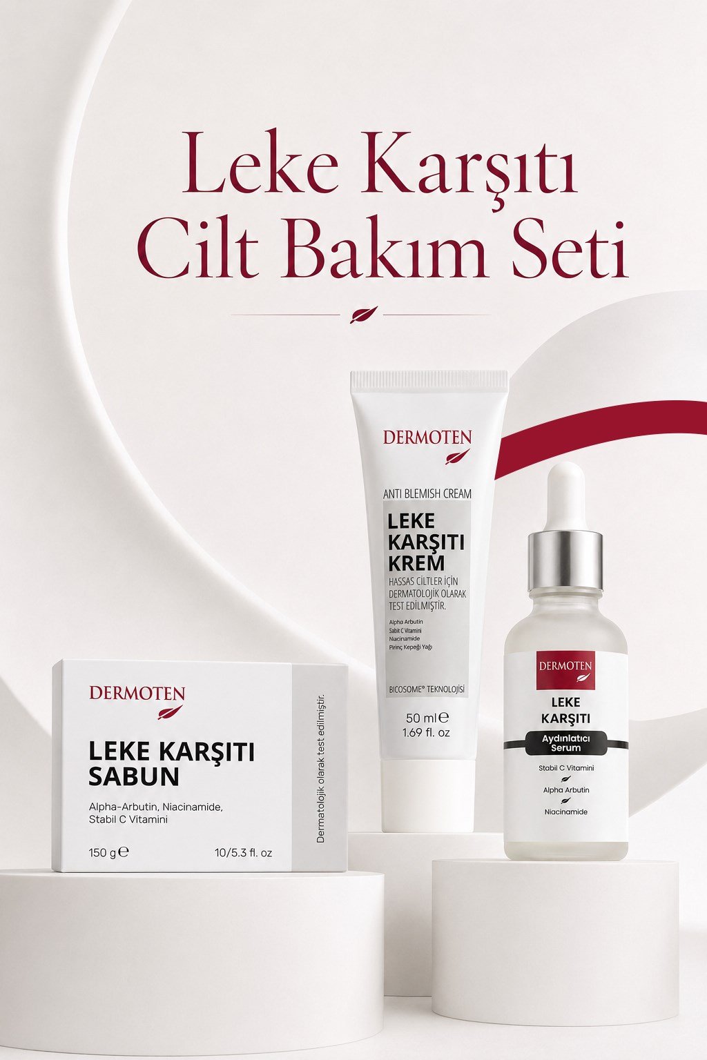 Leke Karşıtı Bakım Seti (Leke Karşıtı Serum + Krem + Sabun)