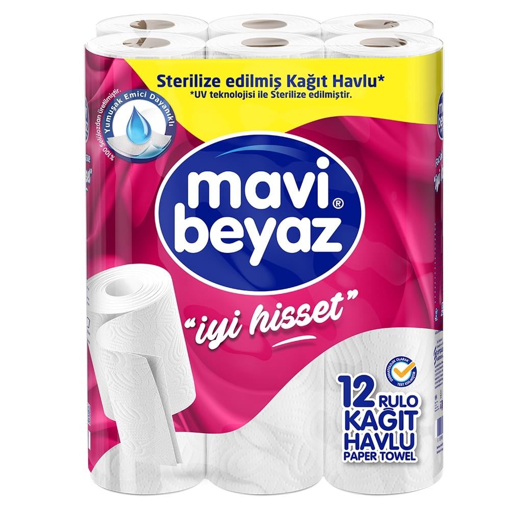 Mavi Beyaz Kağıt Havlu 12li