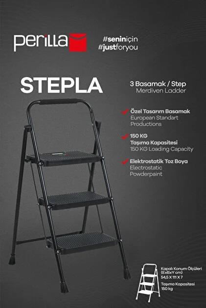 Merdiven 3+1 Stepla Perilla Siyah (51403)
