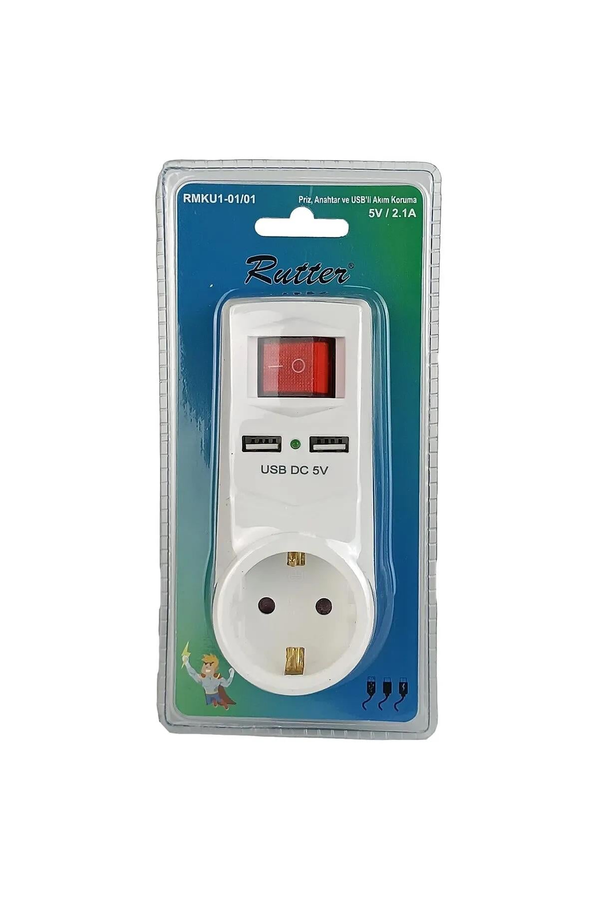 Rutter Tekli Akım Korumalı Priz Usb(Rmku1-01/01)