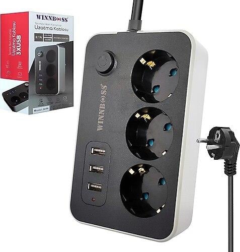 Winnboss 3Lü Priz Usb Akım Korumalı (No:3414)
