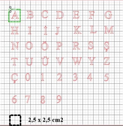 Kumlama Şabl. Harf/Rakam