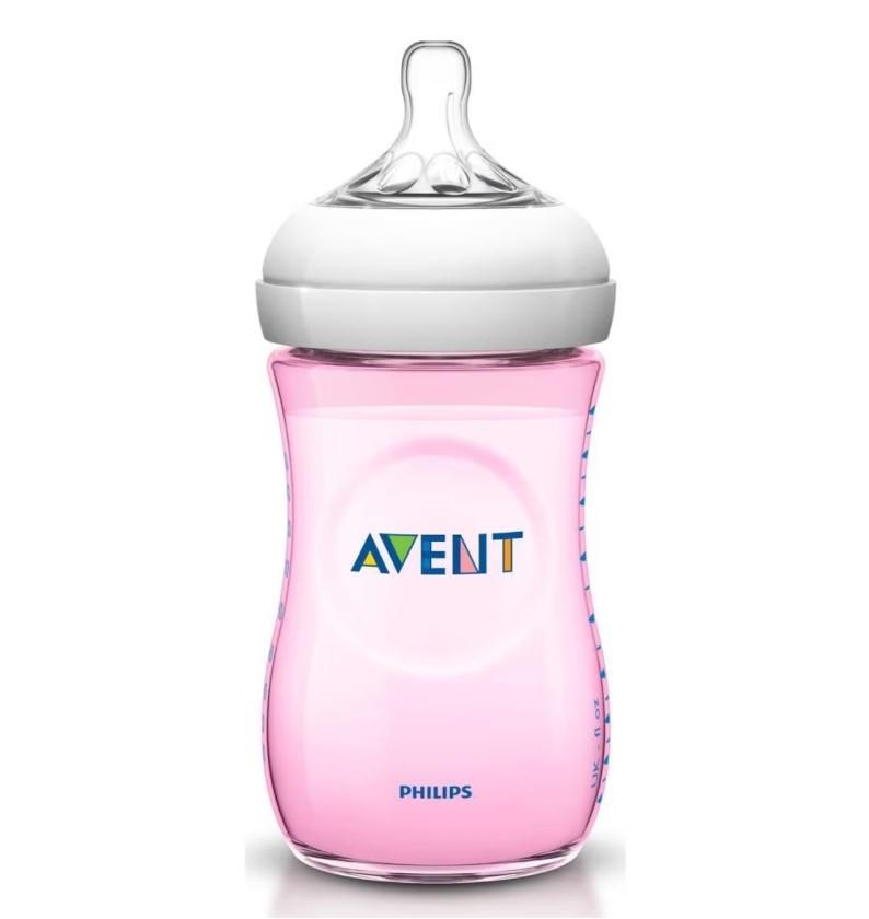 Avent Natural PP Biberon 260 ml - Pembe
