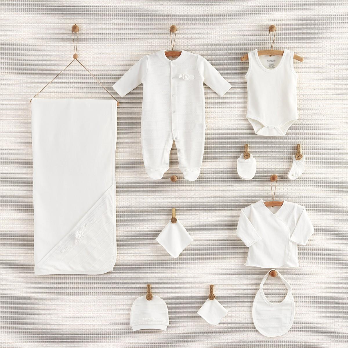 Bebbek 10'lu Hastane Çıkışı - Design Girl Çiçekli Beyaz