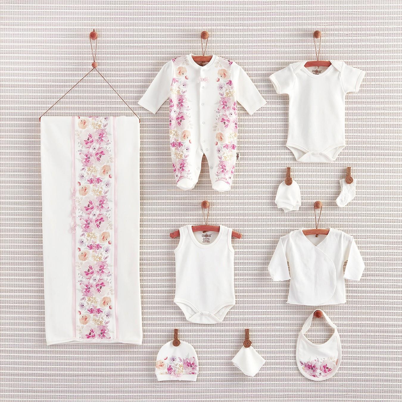 Bebbek 10'lu Hastane Çıkışı - Romantic Flower Pembe