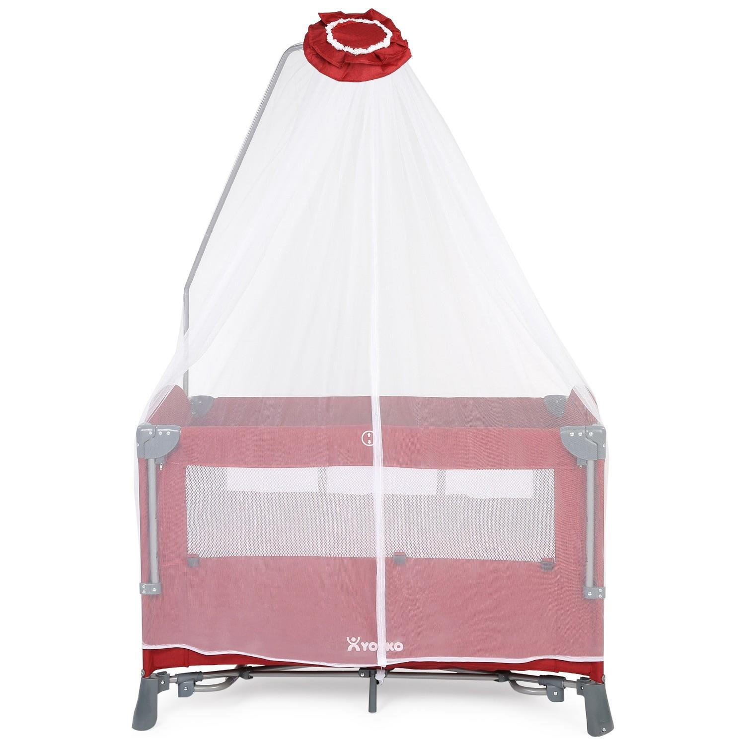 Yoyko Exclusive Comfort 8 in 1 Anne Yanı Park Yatak Oyun Parkı 70x110 - Bordo