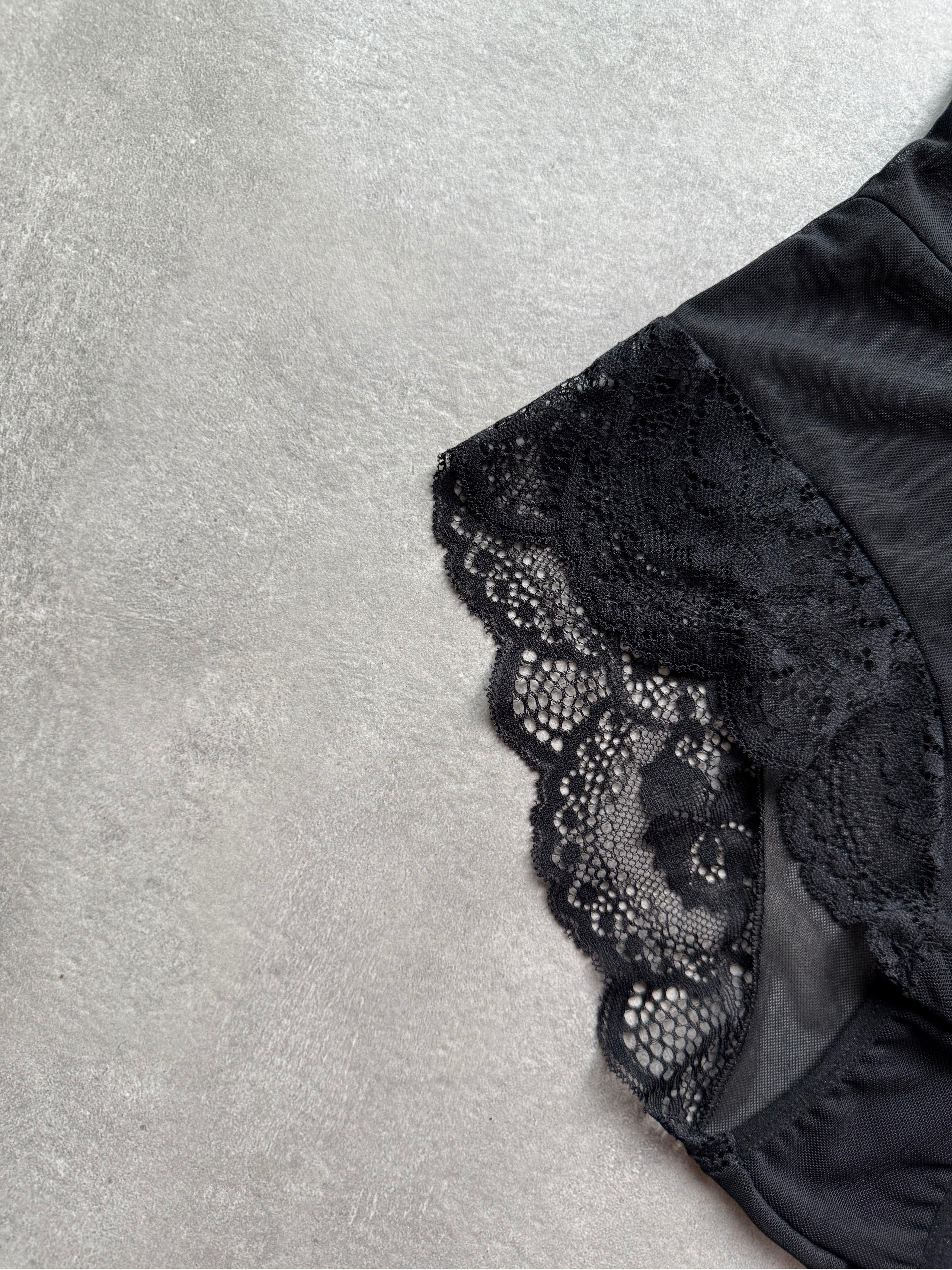 Black Noir Siyah Fantezi Dantel Bodysuit
