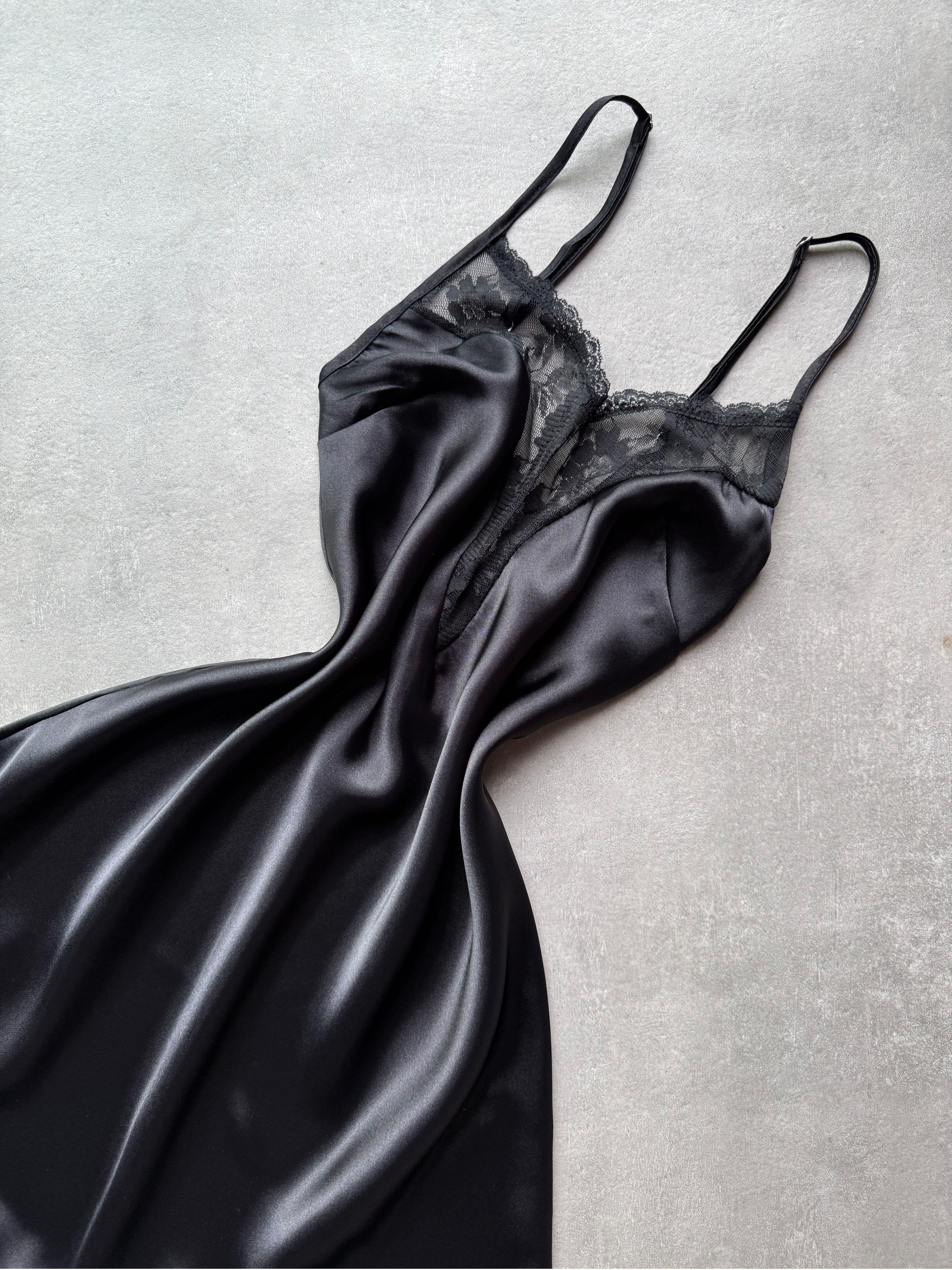 Black Rose Siyah Saten Gecelik