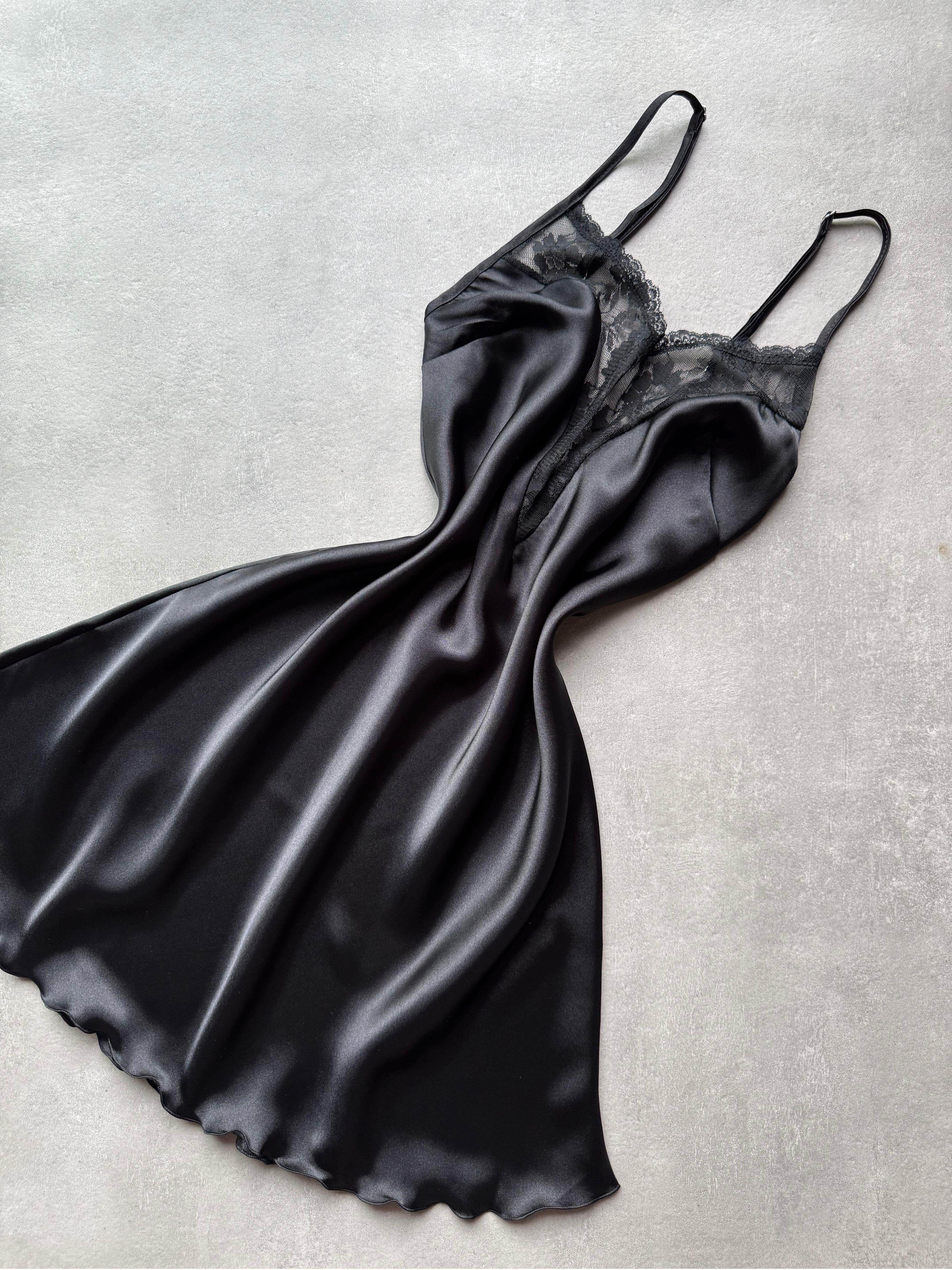 Black Rose Siyah Saten Gecelik