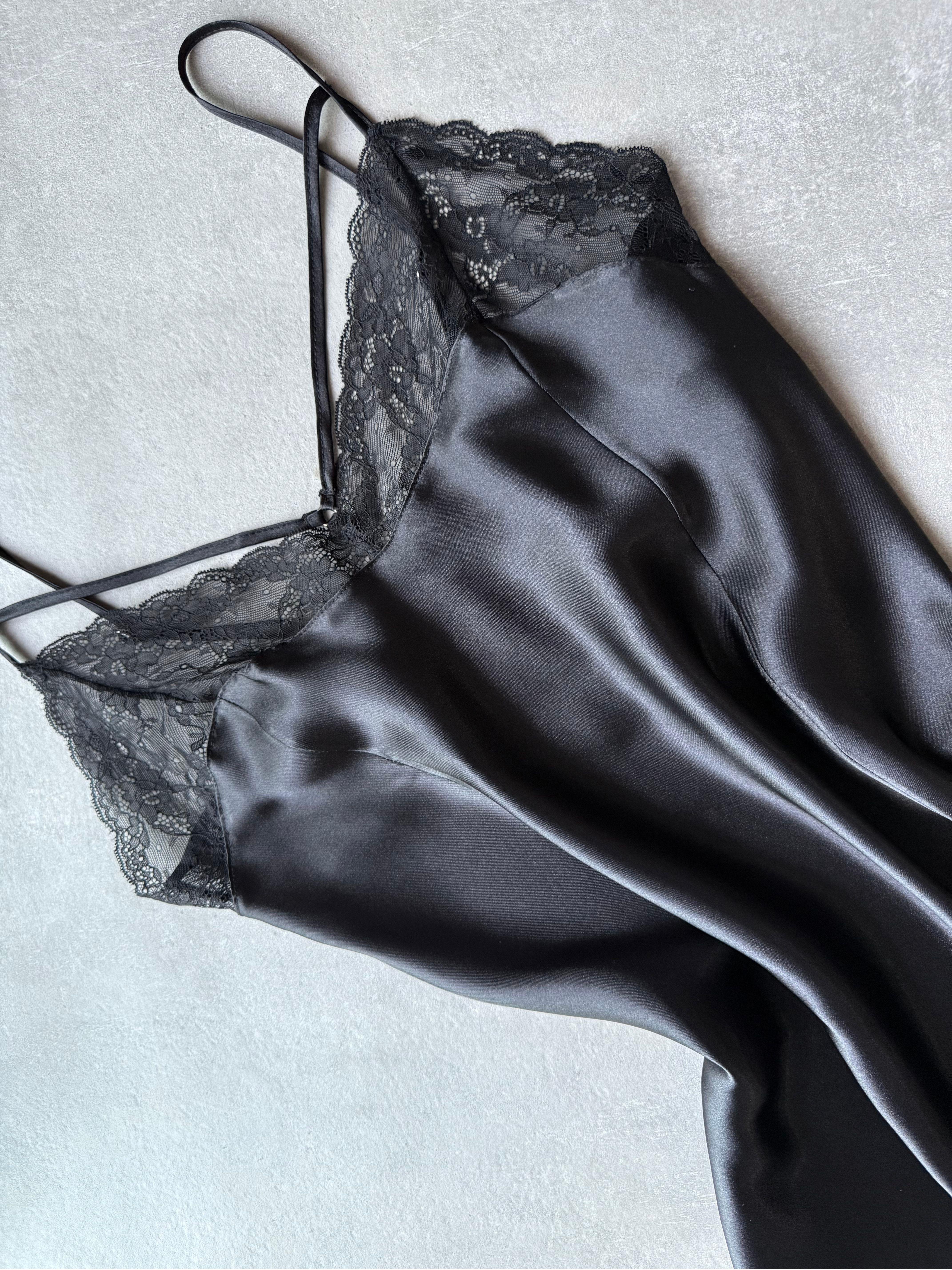 Black Secret Siyah Saten Gecelik