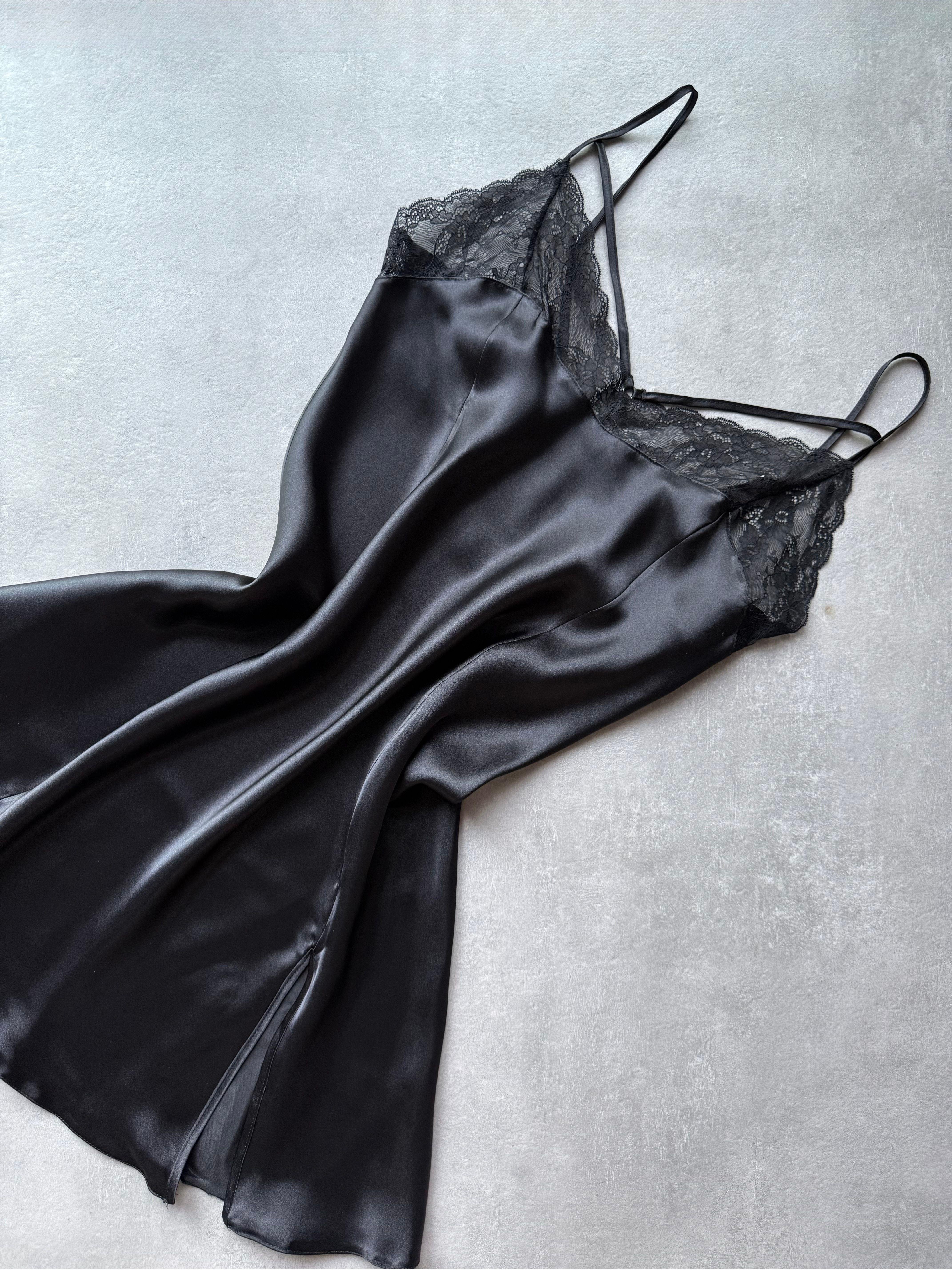 Black Secret Siyah Saten Gecelik