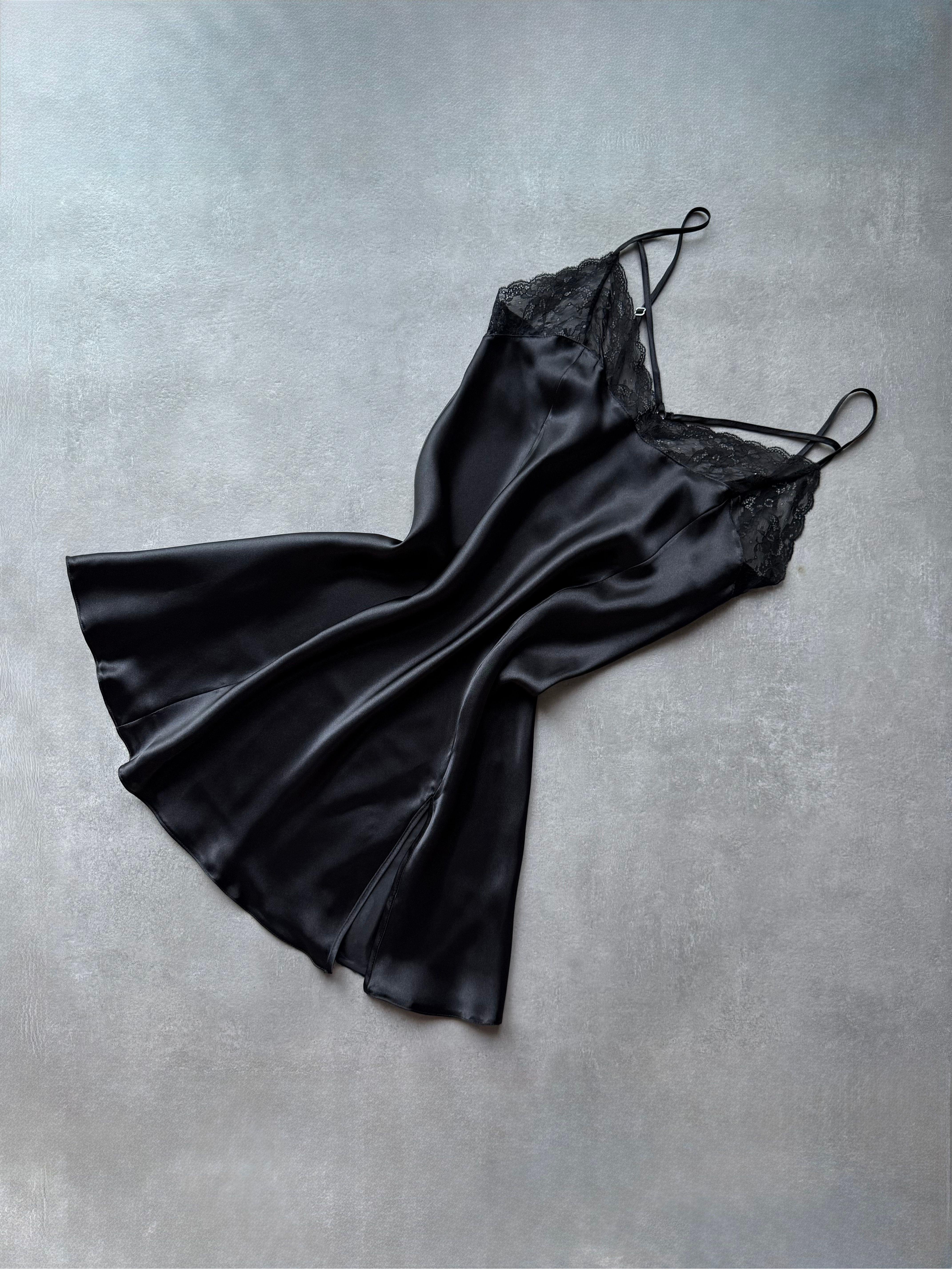 Black Secret Siyah Saten Gecelik