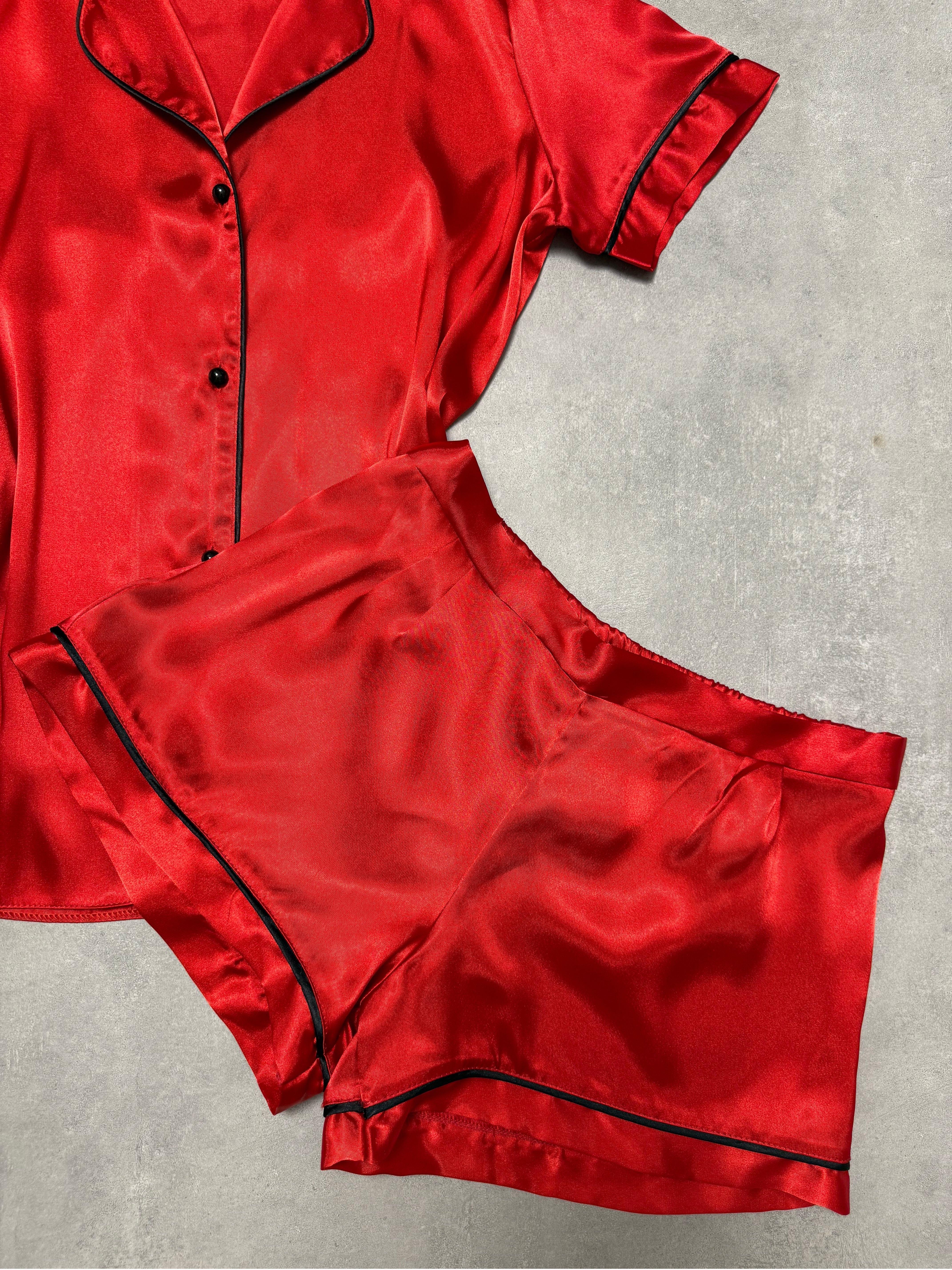 Burning Desire Kırmızı Saten Şortlu Takım
