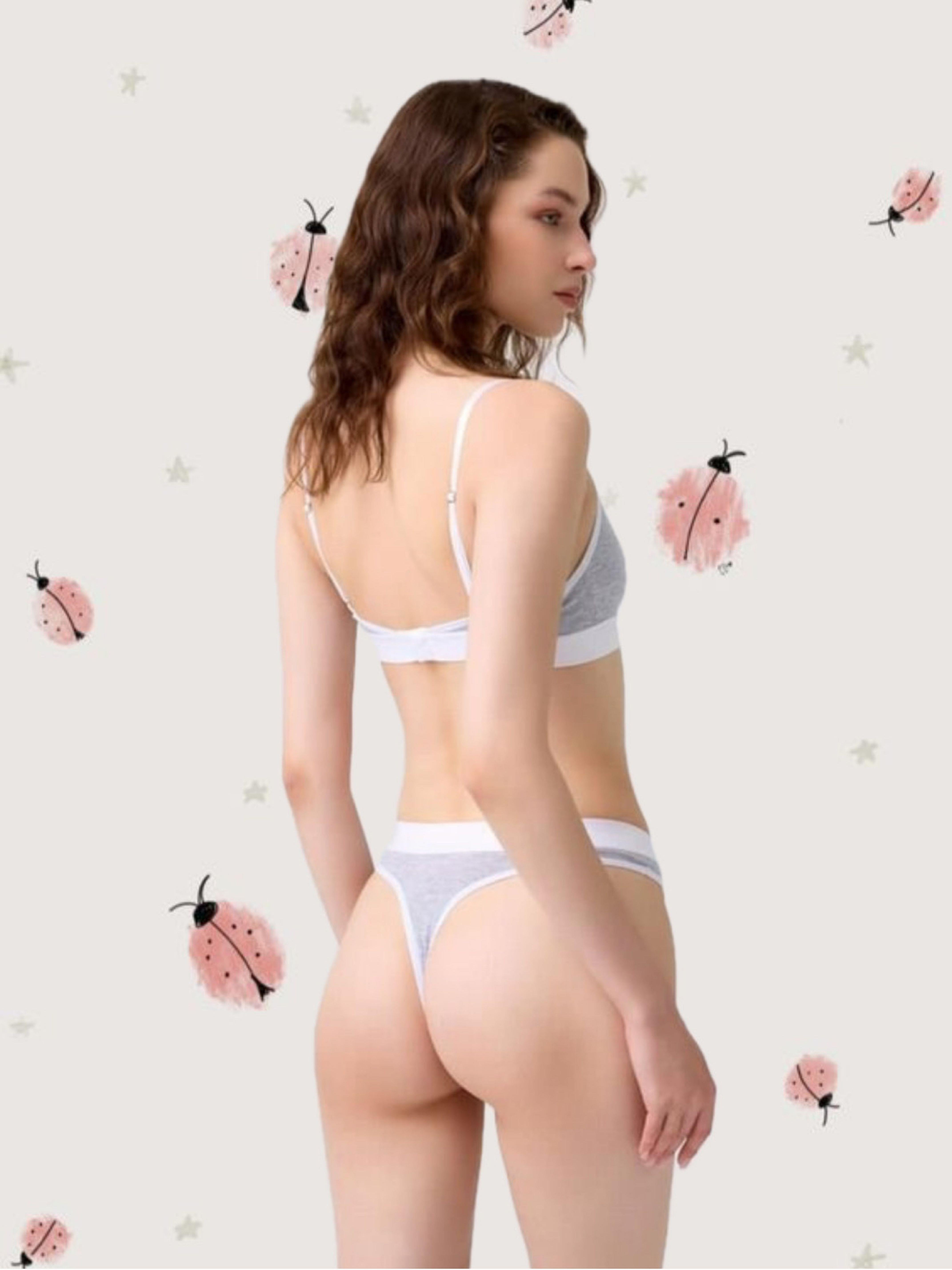 Curve Pamuklu Gri Ayarlanabilir Askılı Sütyen Takımı