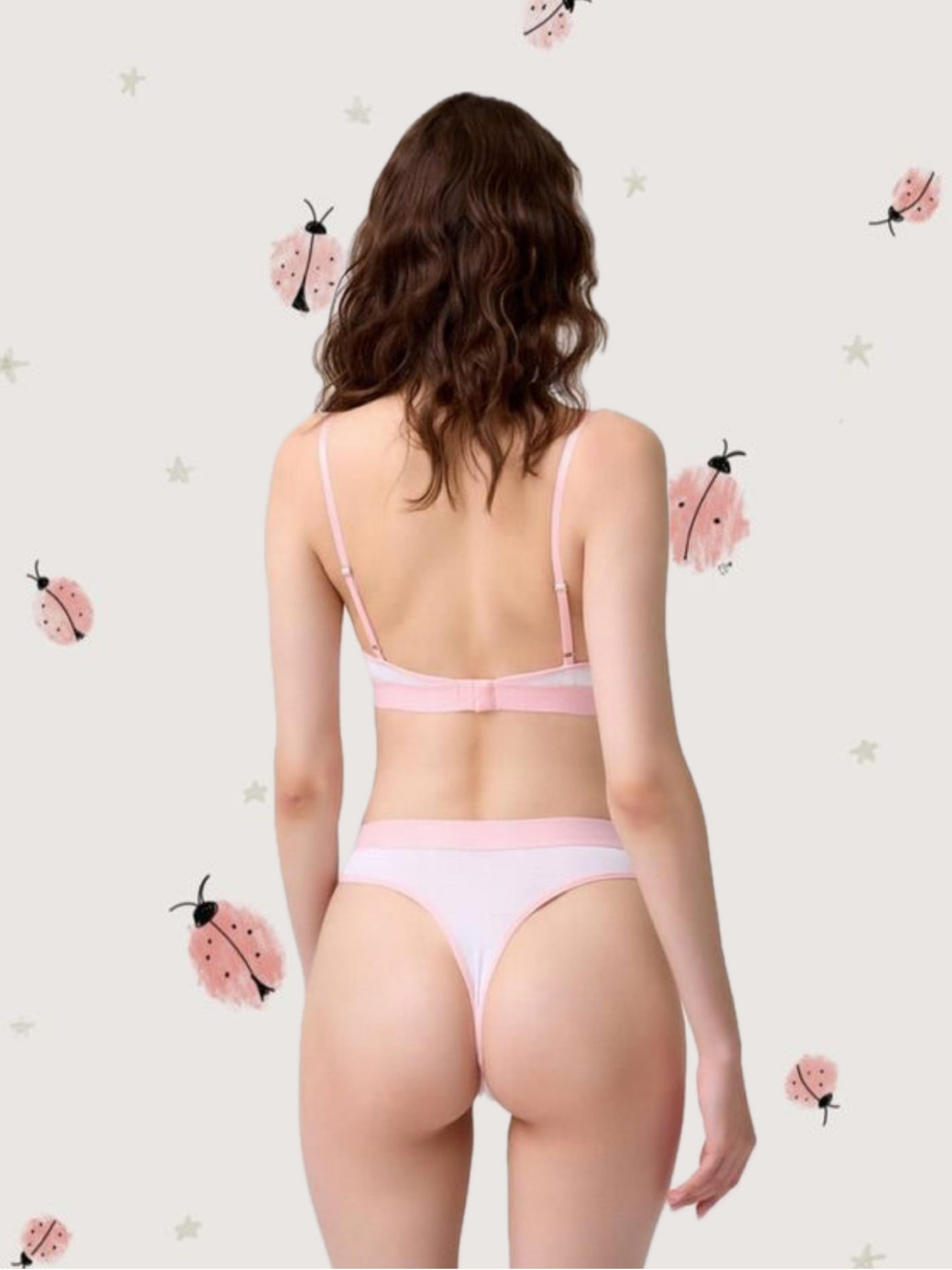 Curve Pamuklu Pembe Ayarlanabilir Askılı Sütyen Takımı