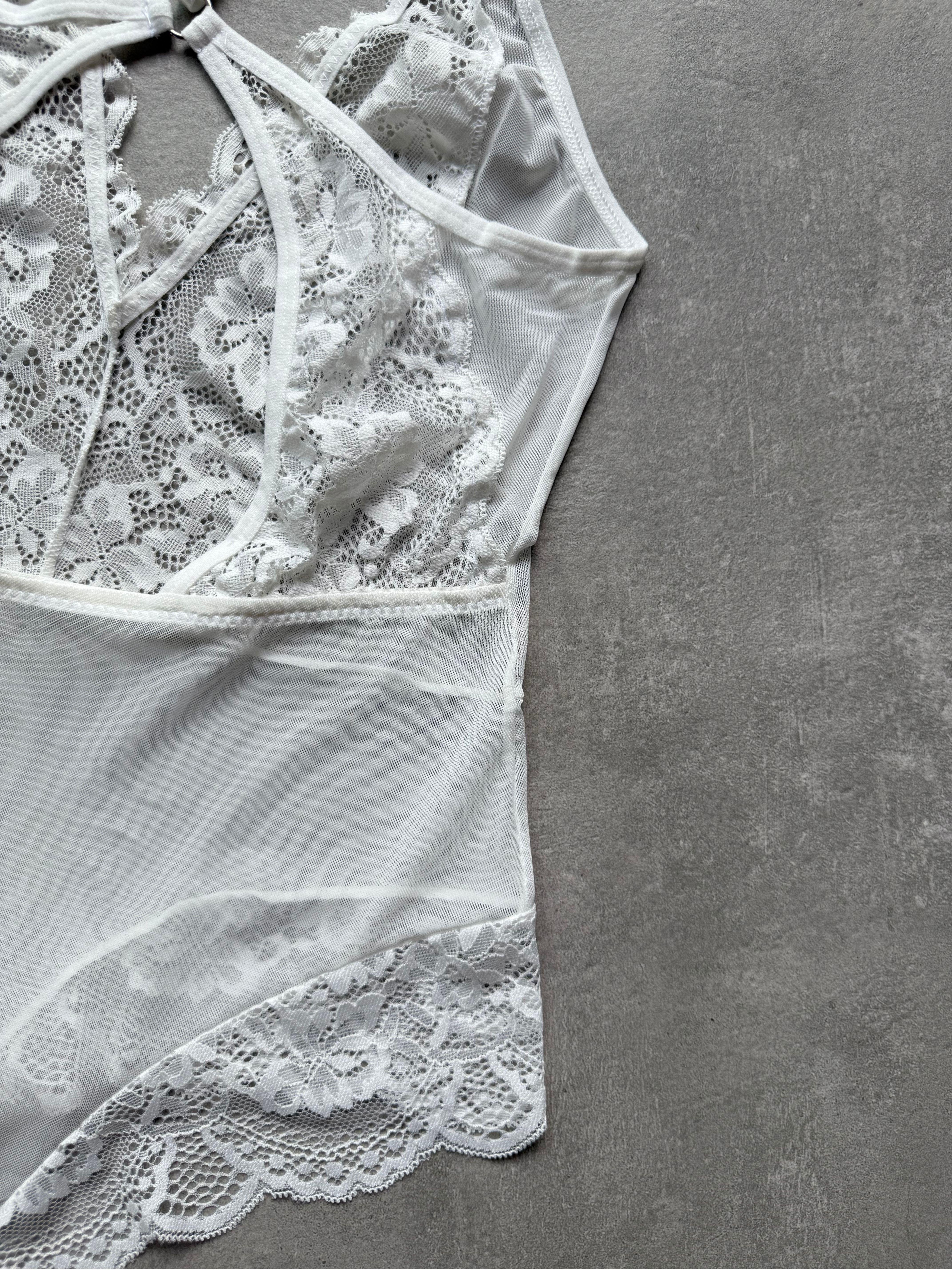Luna Beyaz Fantezi Bodysuit