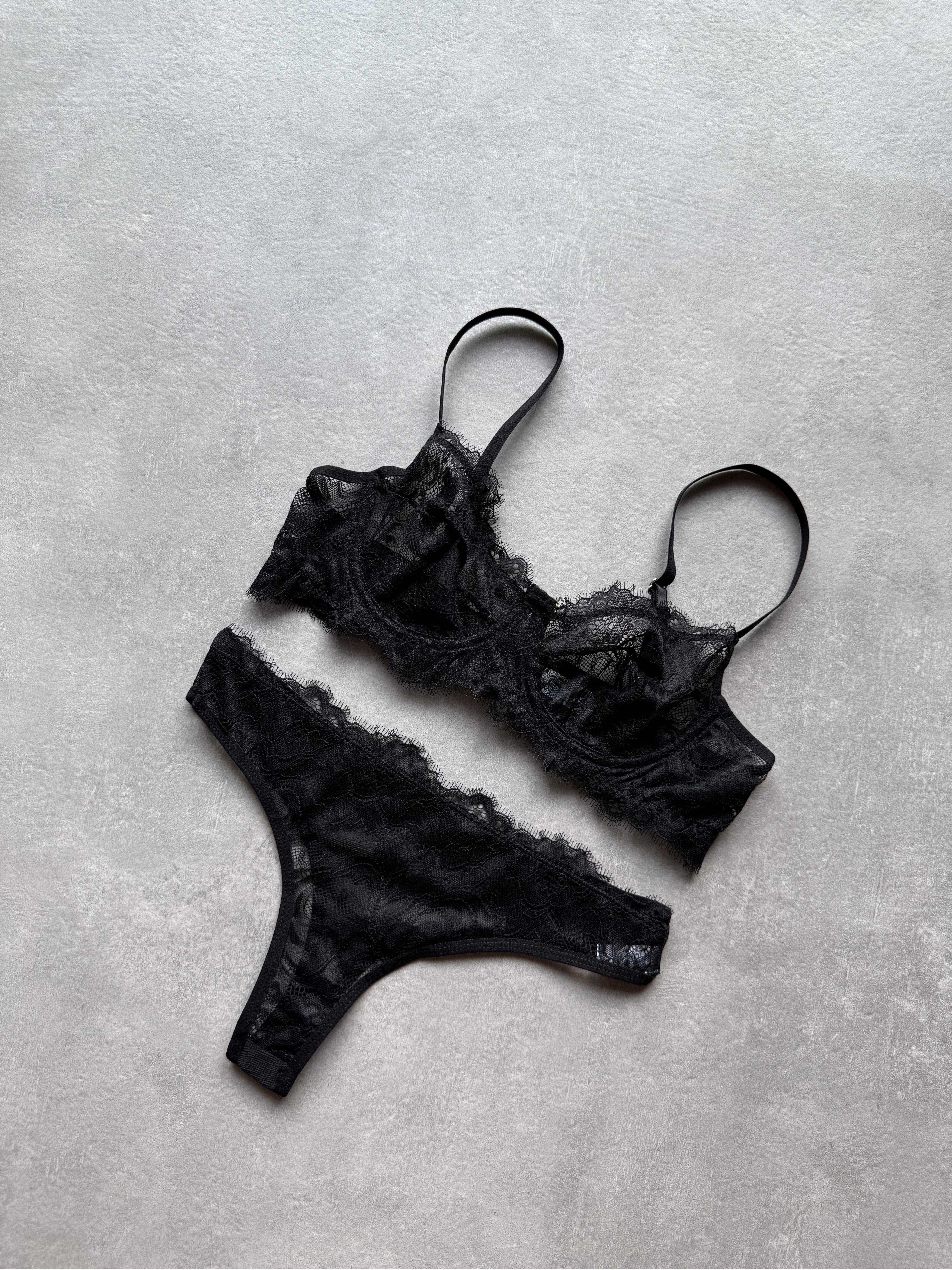 Midnight Dantel Bra Set