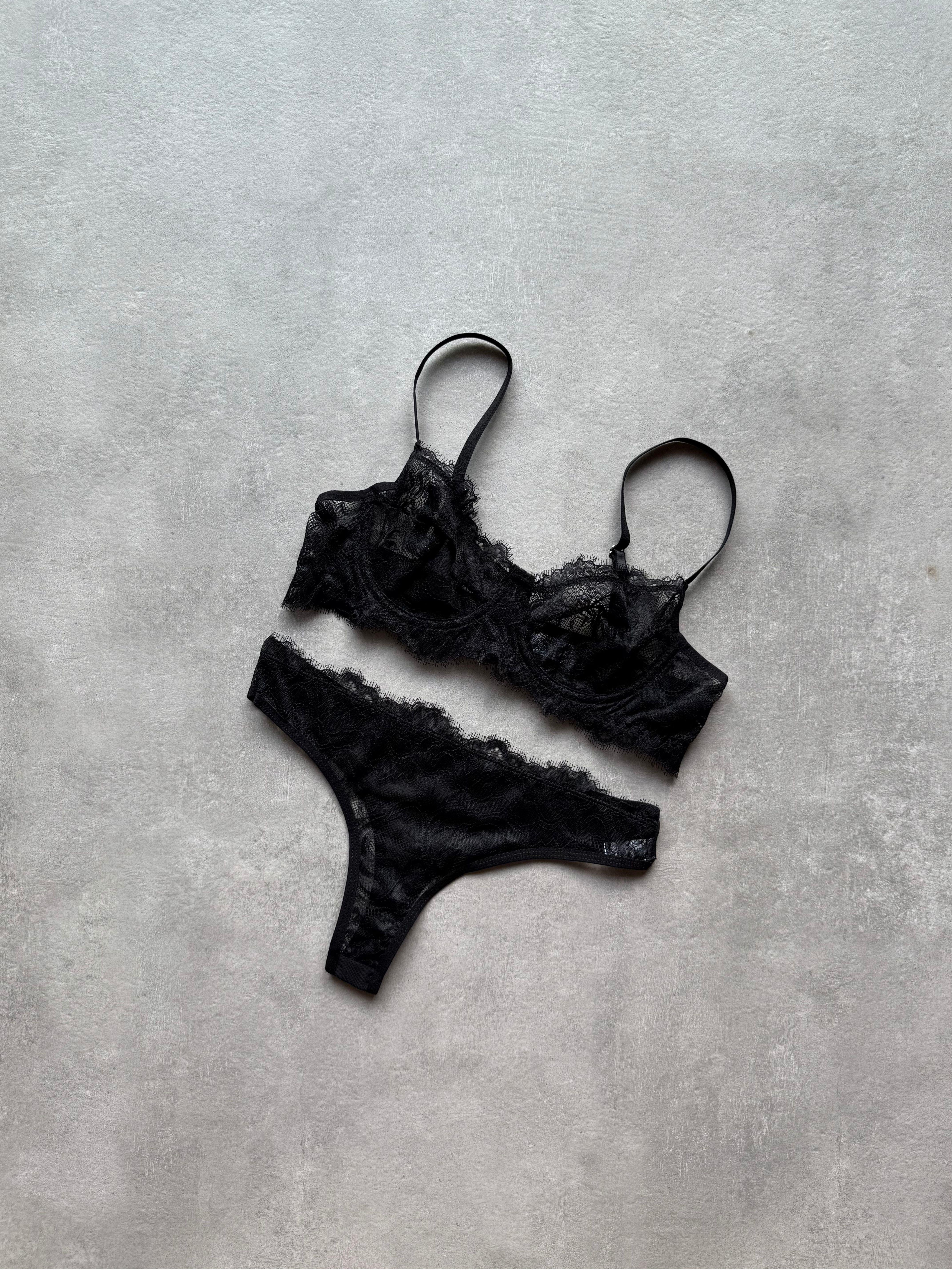 Midnight Dantel Bra Set