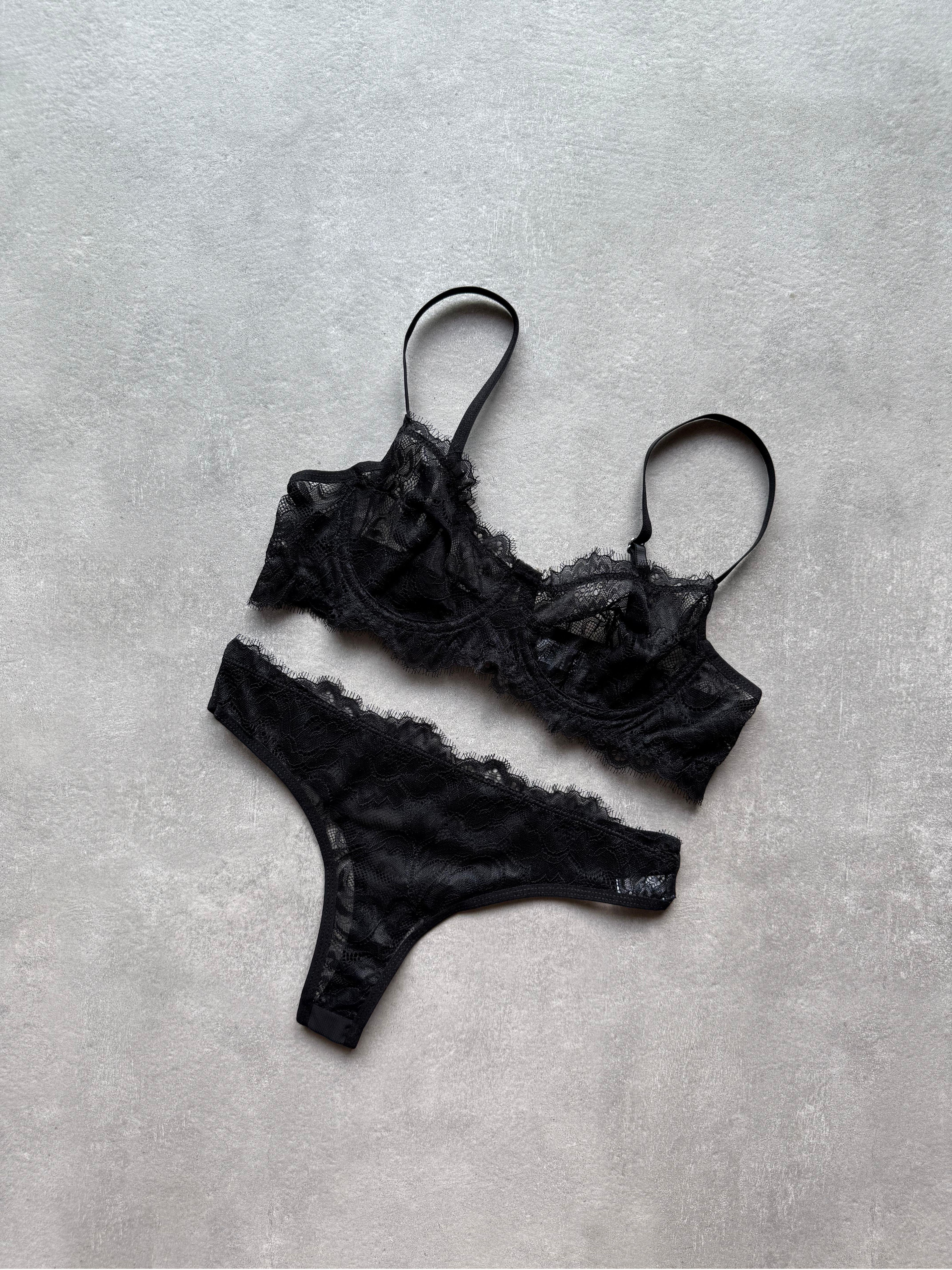 Midnight Dantel Bra Set