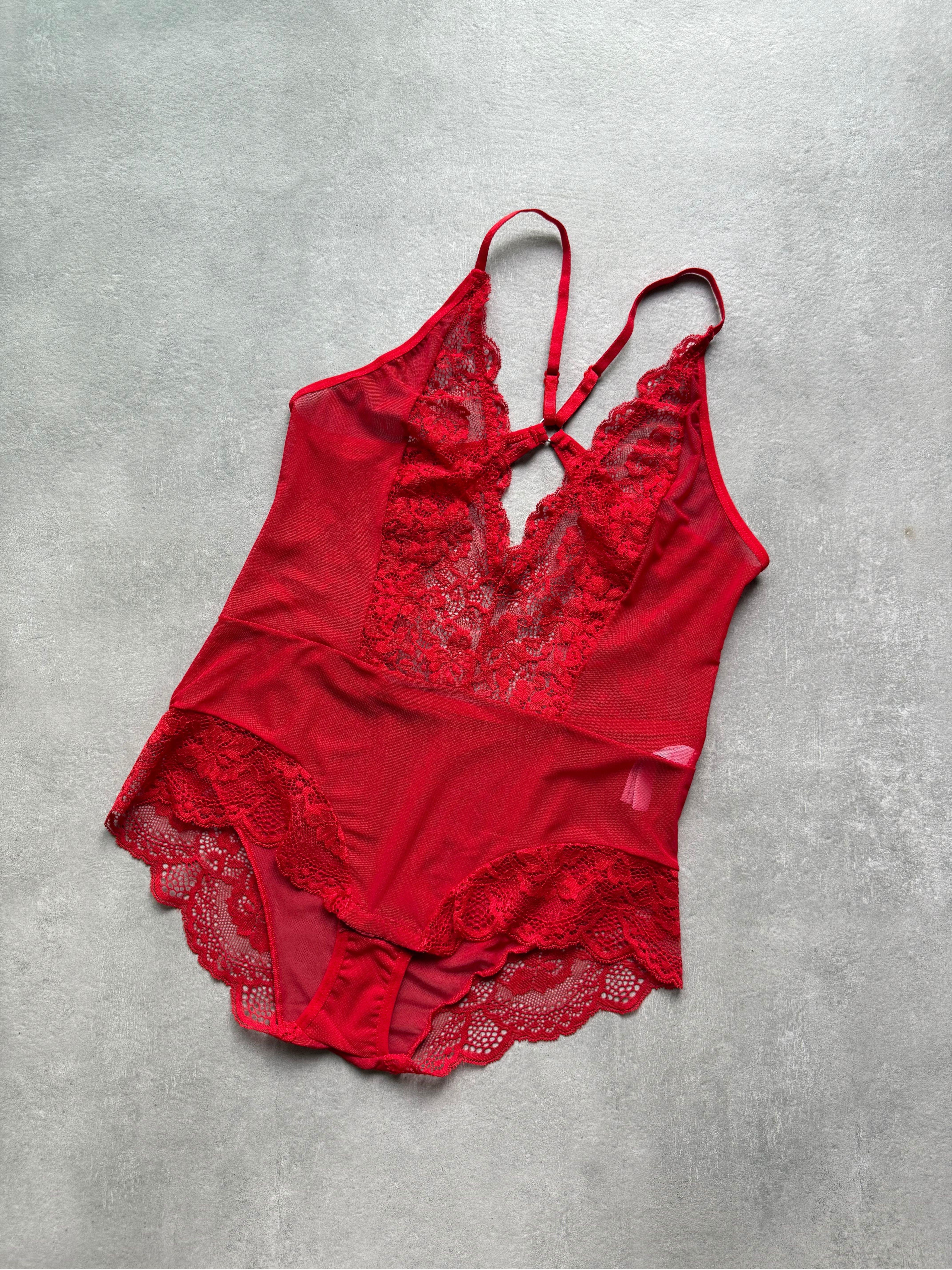 Red Love Kırmızı Fantezi Dantel Bodysuit
