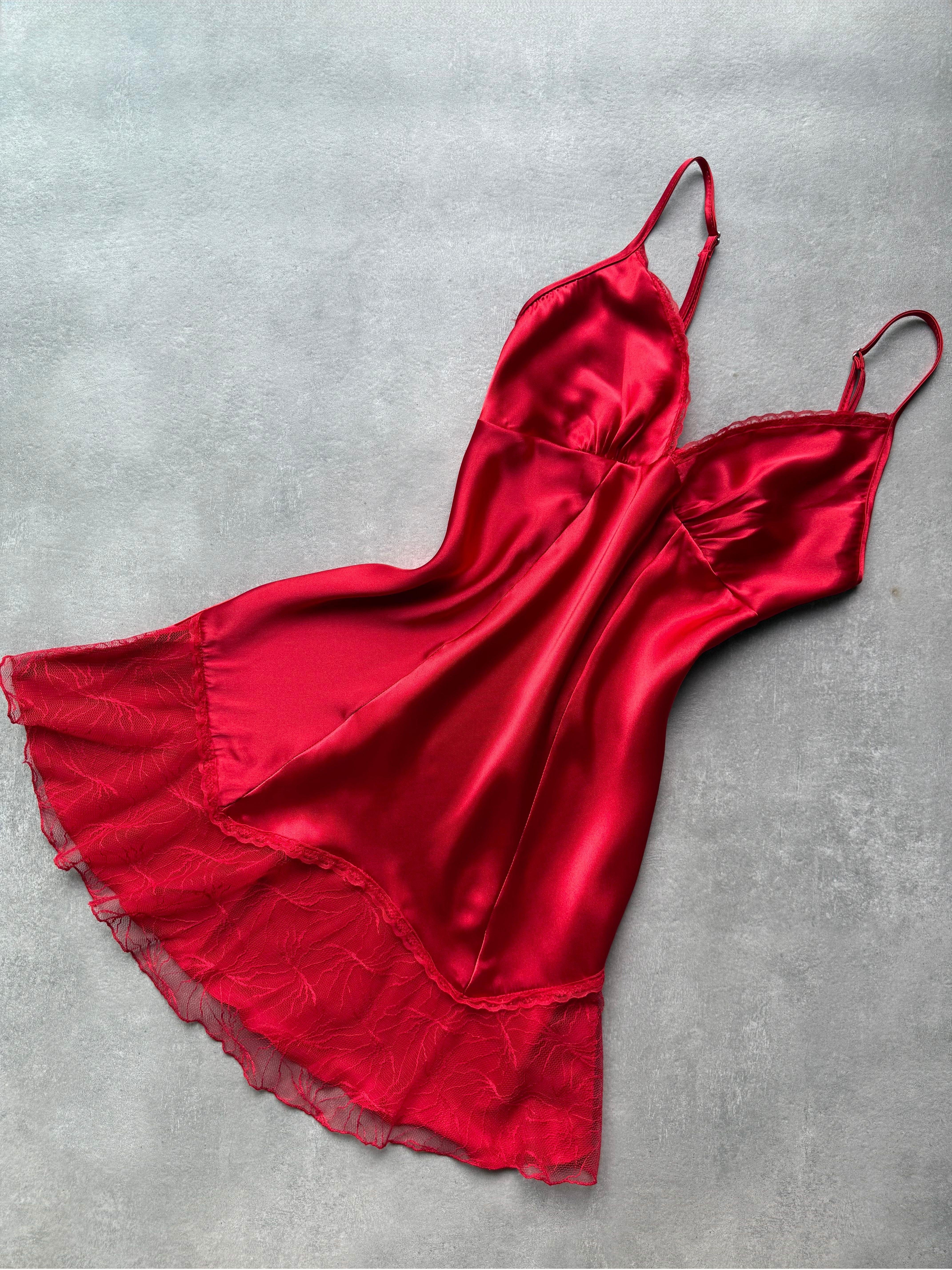 Red Love Kırmızı Saten Gecelik