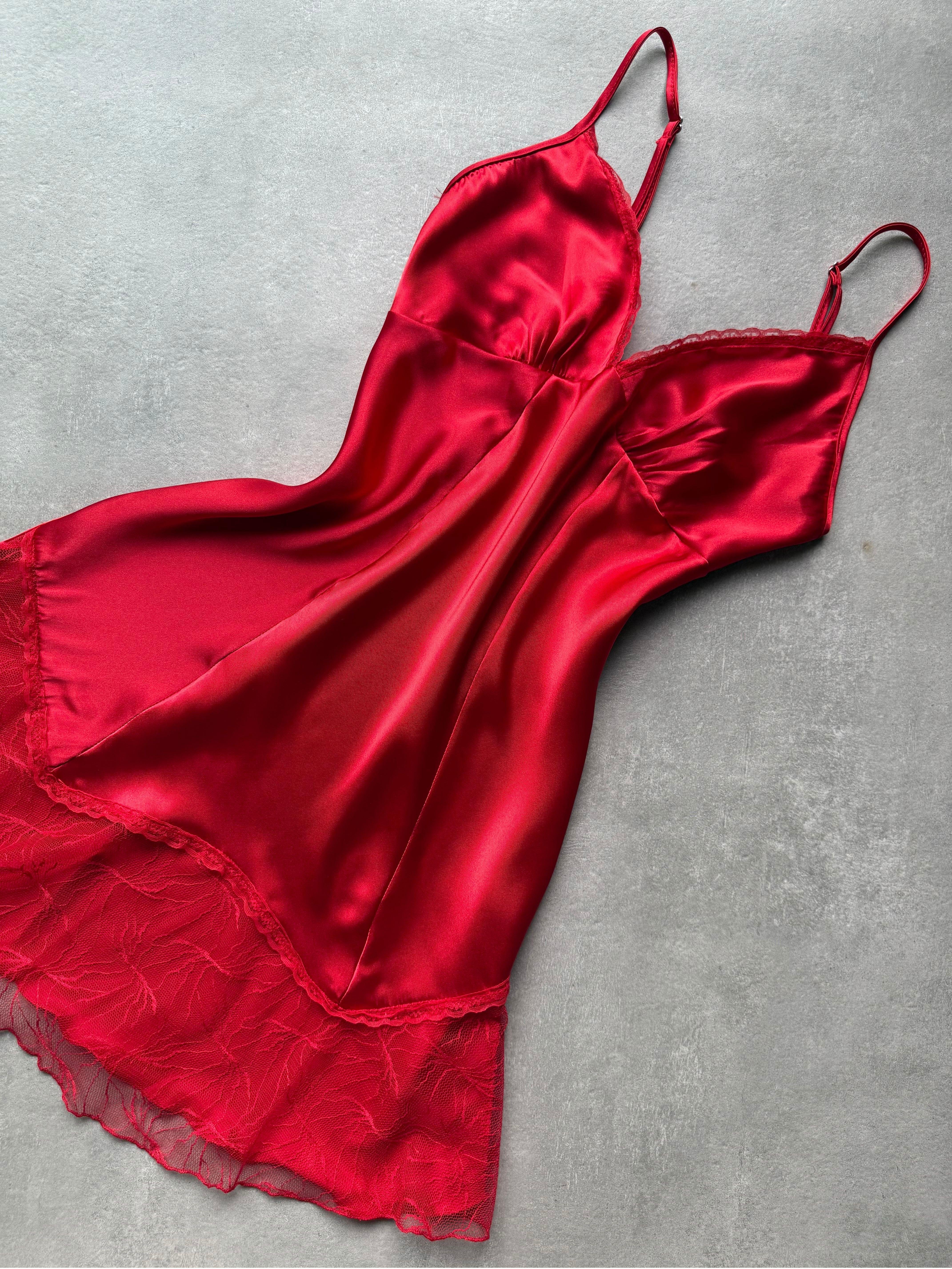 Red Love Kırmızı Saten Gecelik