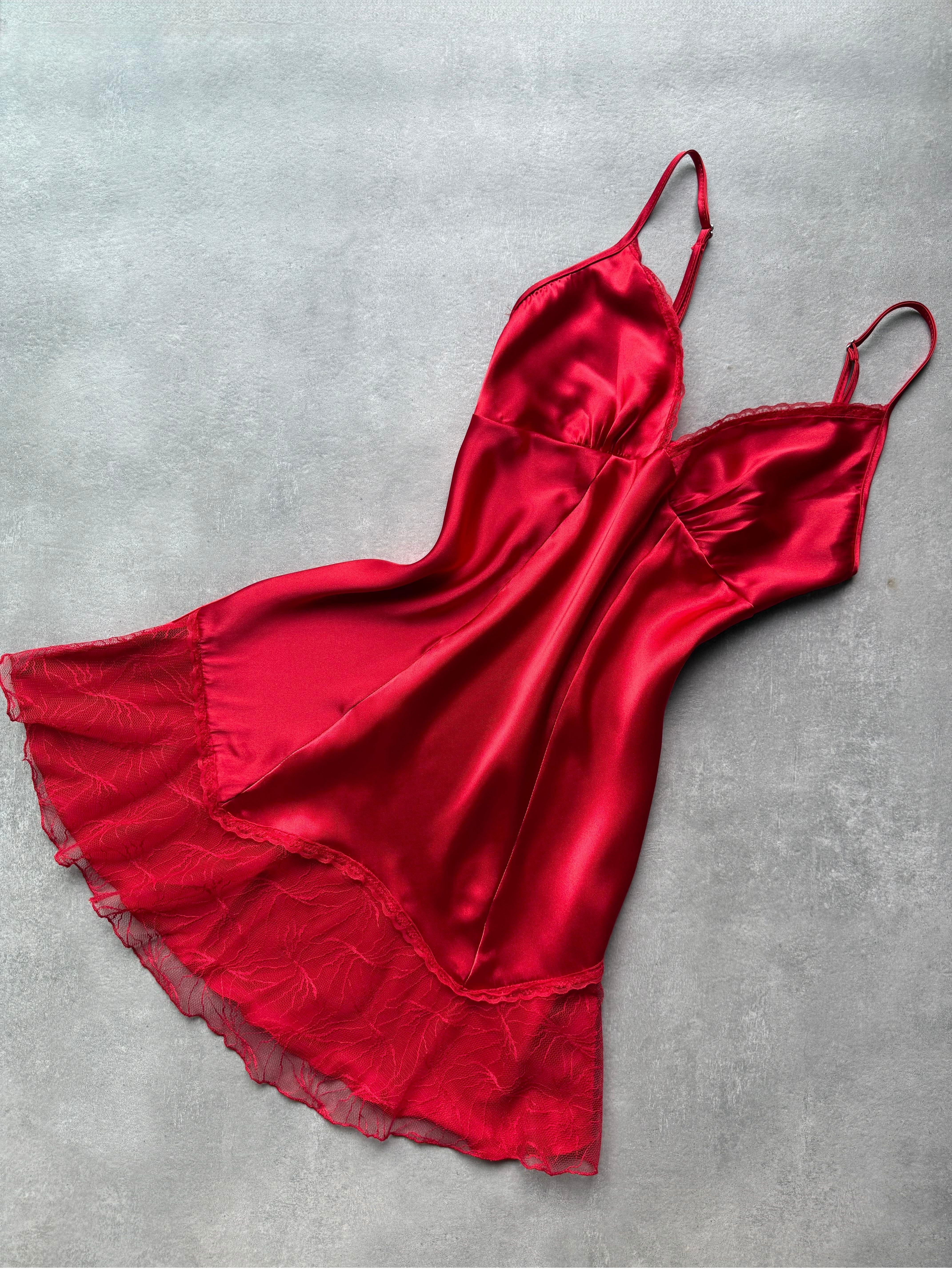 Red Love Kırmızı Saten Gecelik