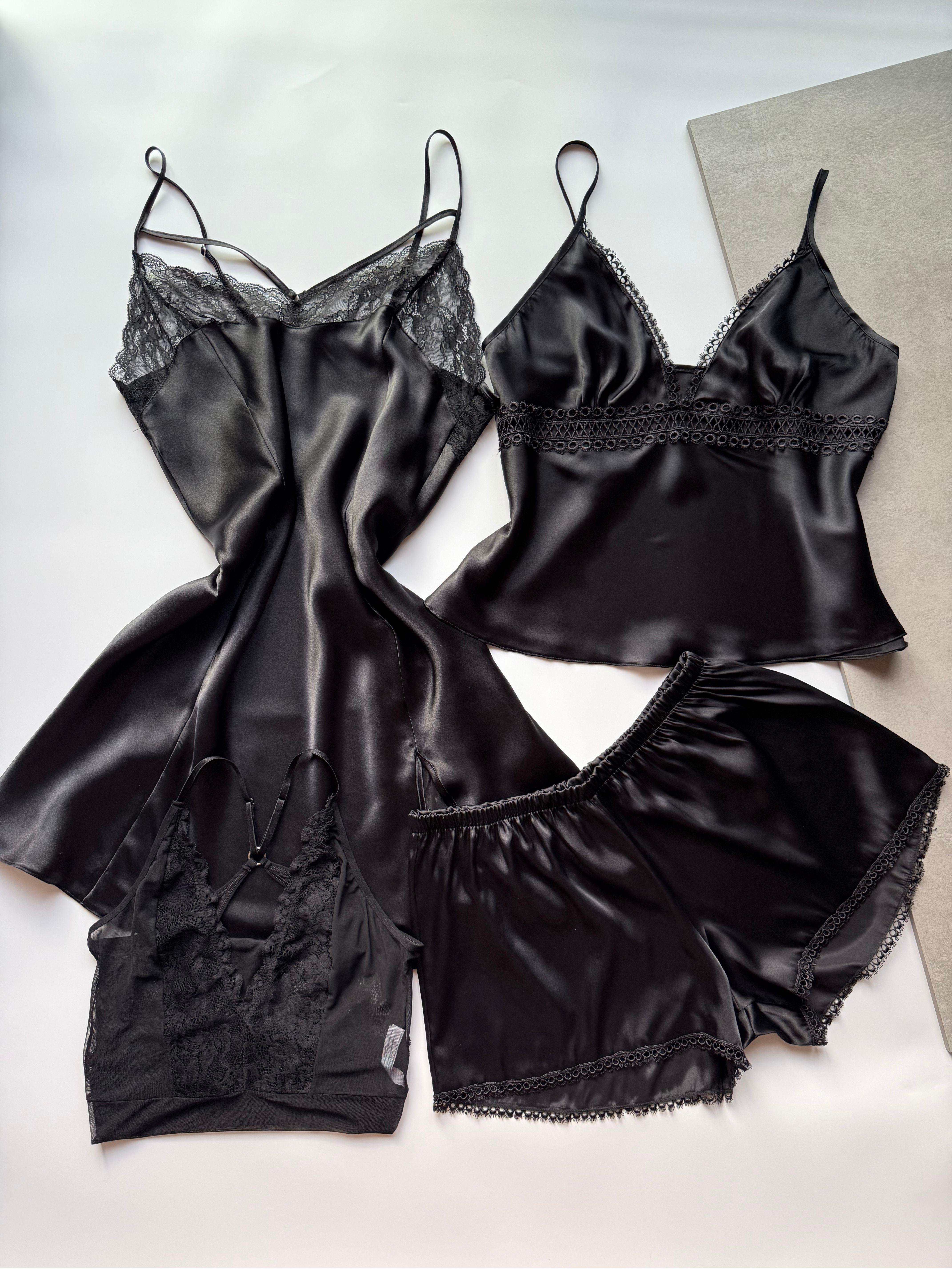 Scarlet Saten Dantelli 4'lü Set