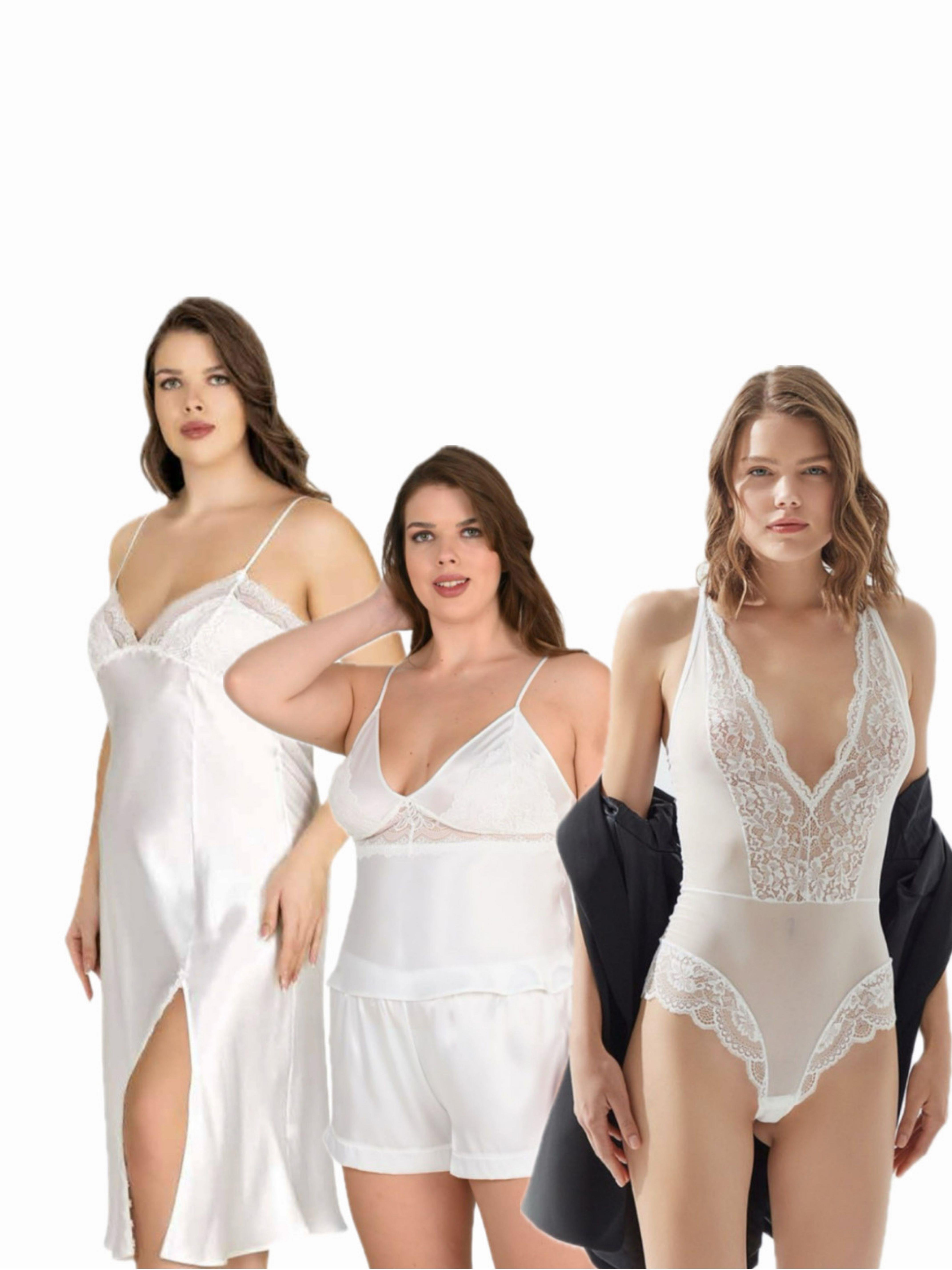 Velvet Shadow Saten Dantelli 4'lü Set