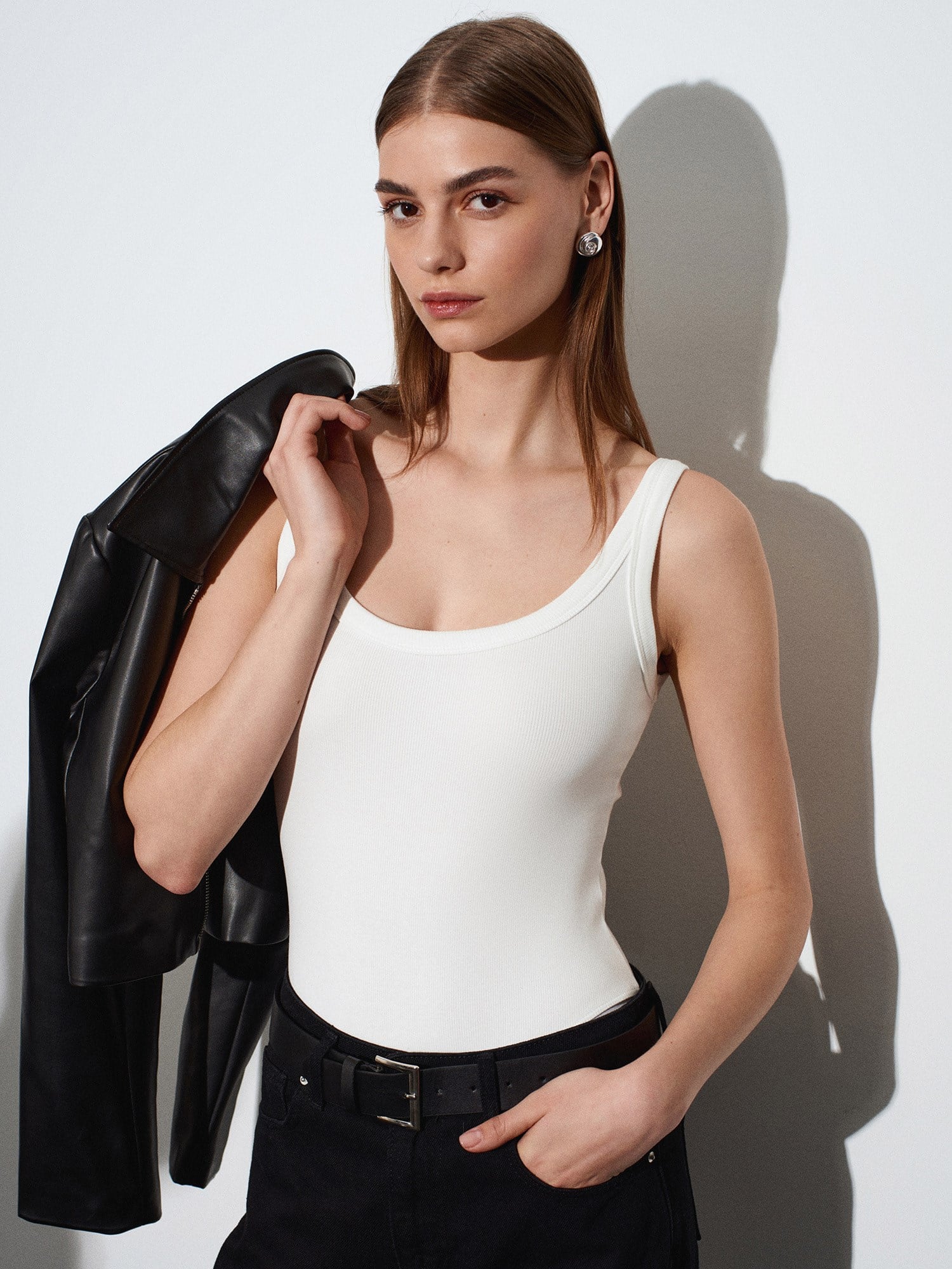 Askılı Bodysuit-Açık ekru