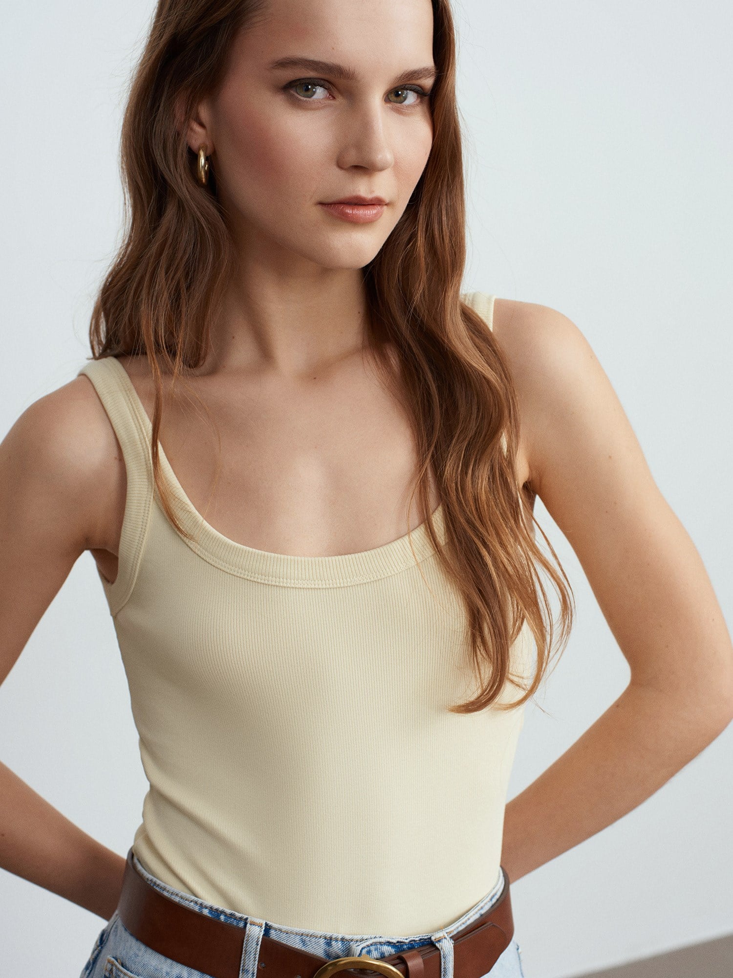 Askılı Bodysuit-Açık Sarı
