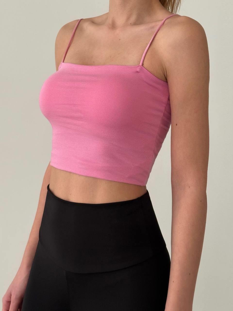 Askılı Crop Basic Atlet pudra