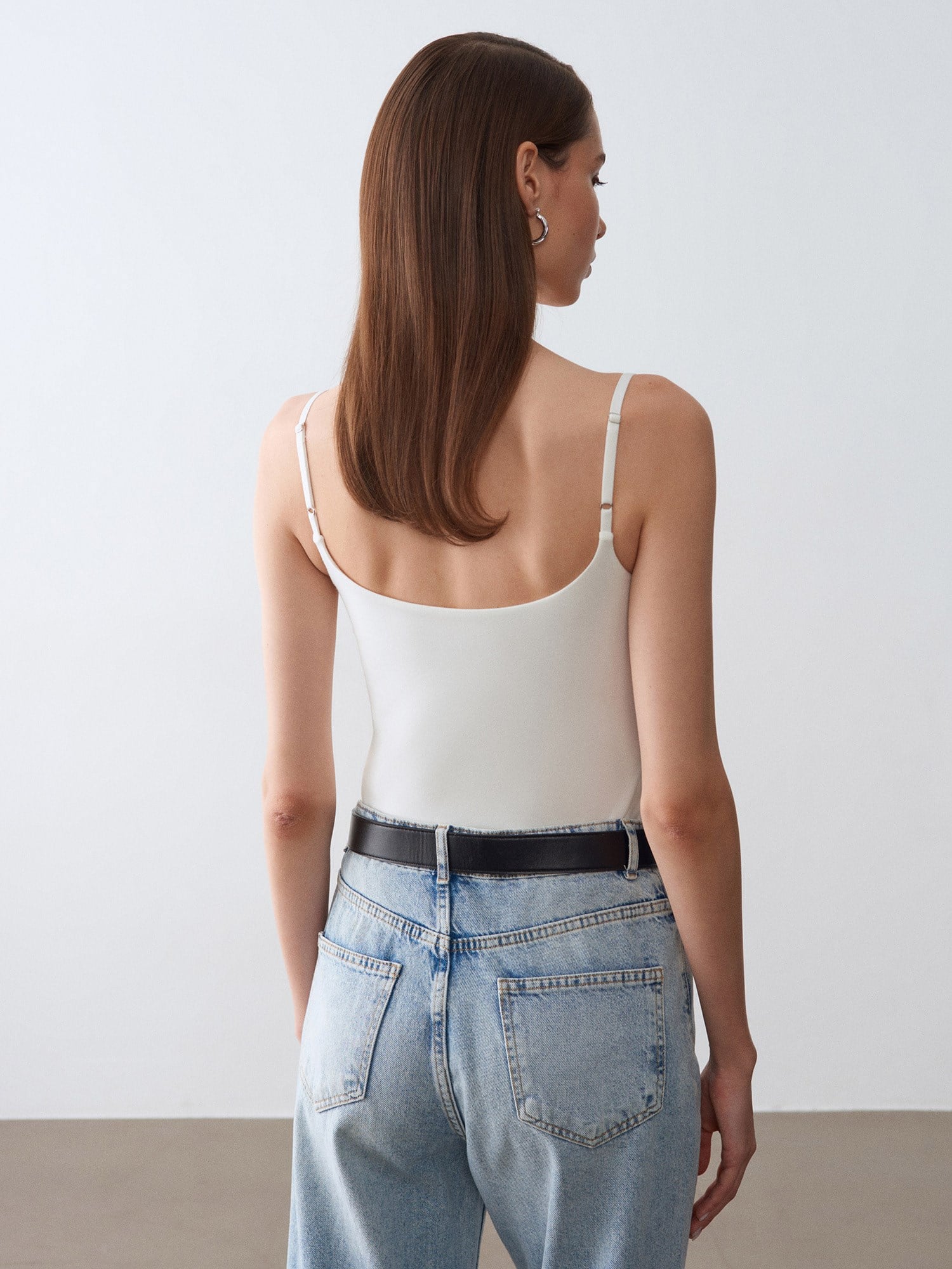 Bra-Free Askılı Top-Ekru