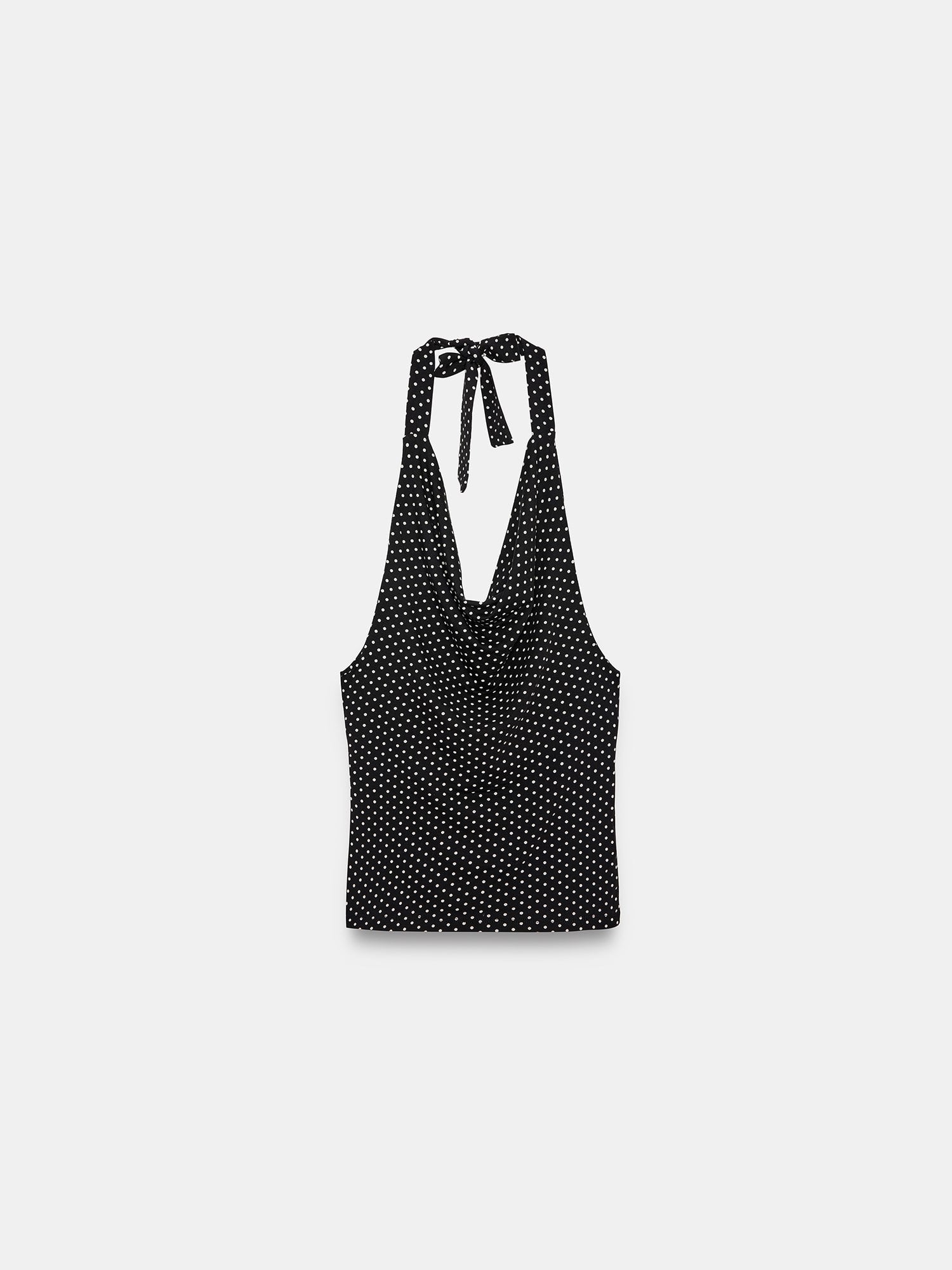 Degaje Yaka Puantiyeli Top-Siyah