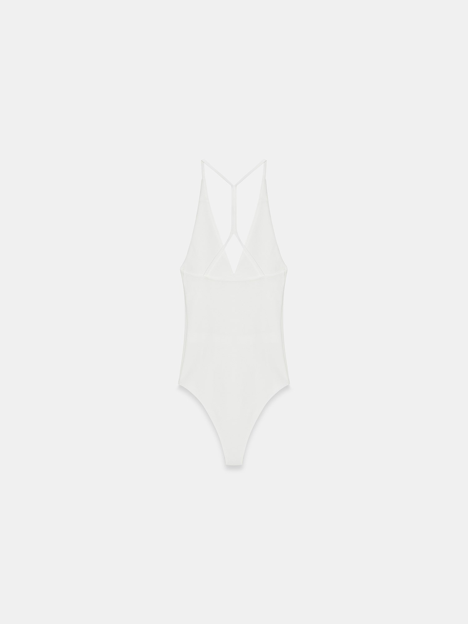 Halter Yaka Bodysuit-Ekru